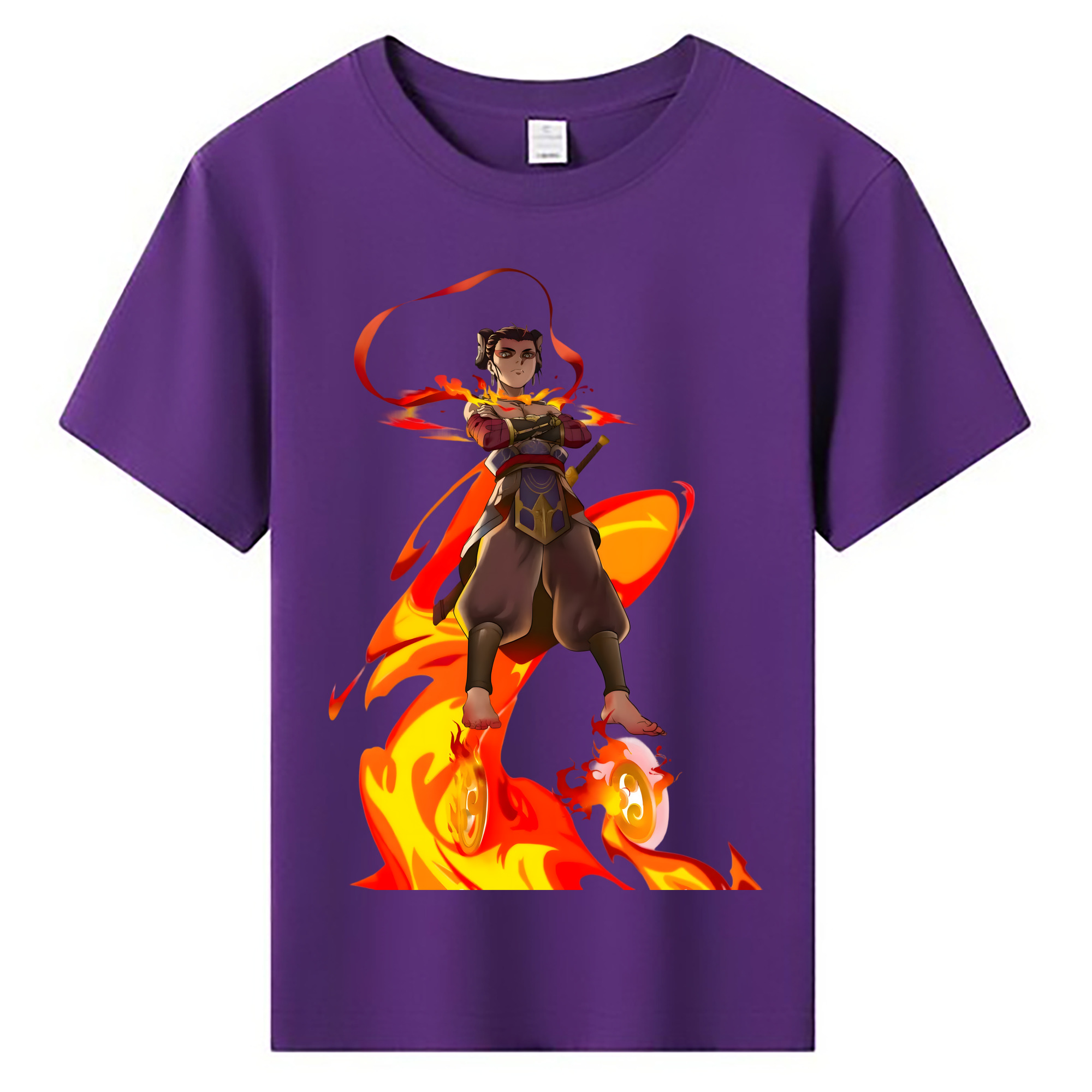 （画像用） Ne Zha 2 ナタ 魔童の大暴れ 綿100％キッズTシャツ（フロントプリント）