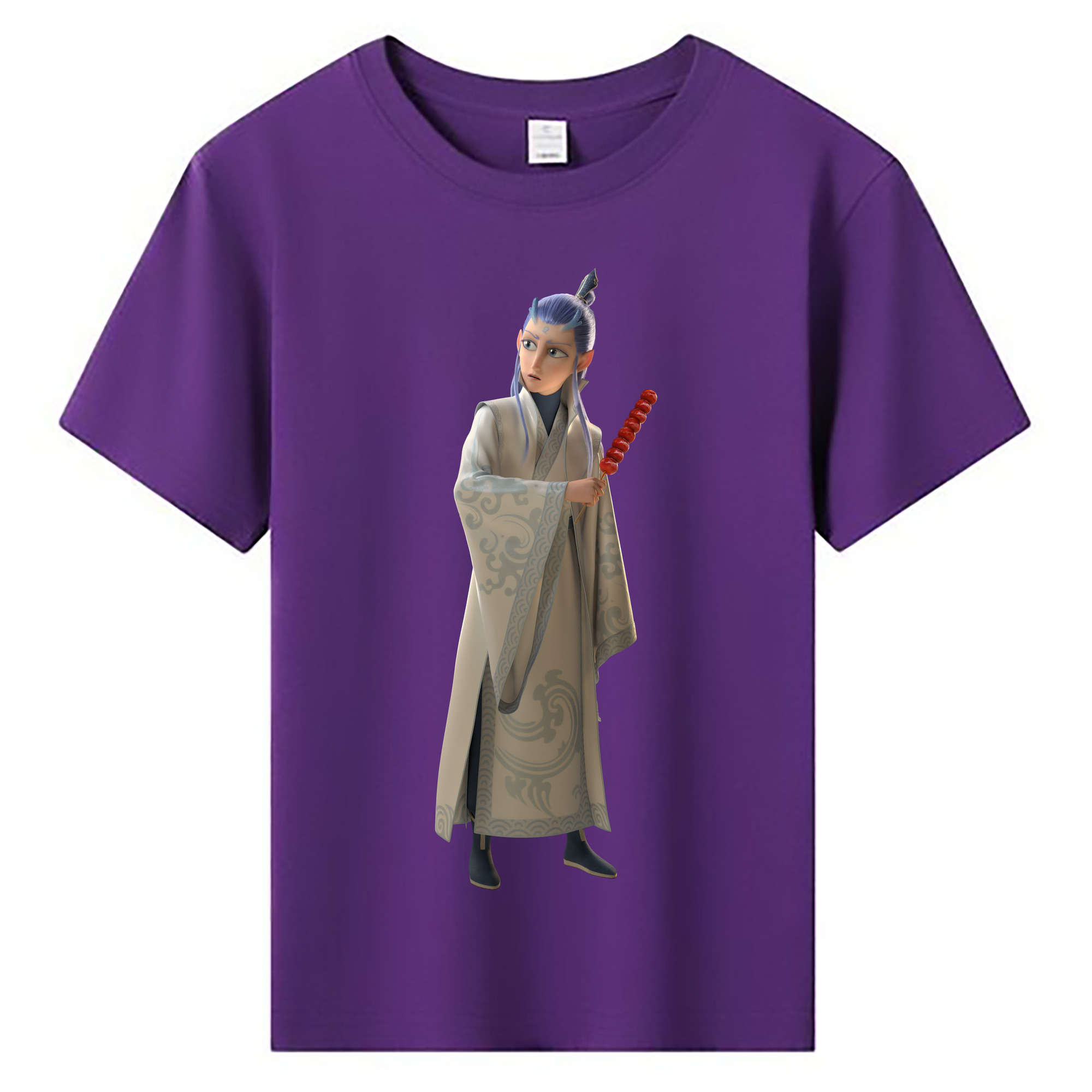 （画像用） Ne Zha 2 ナタ 魔童の大暴れ 綿100％キッズTシャツ（フロントプリント）