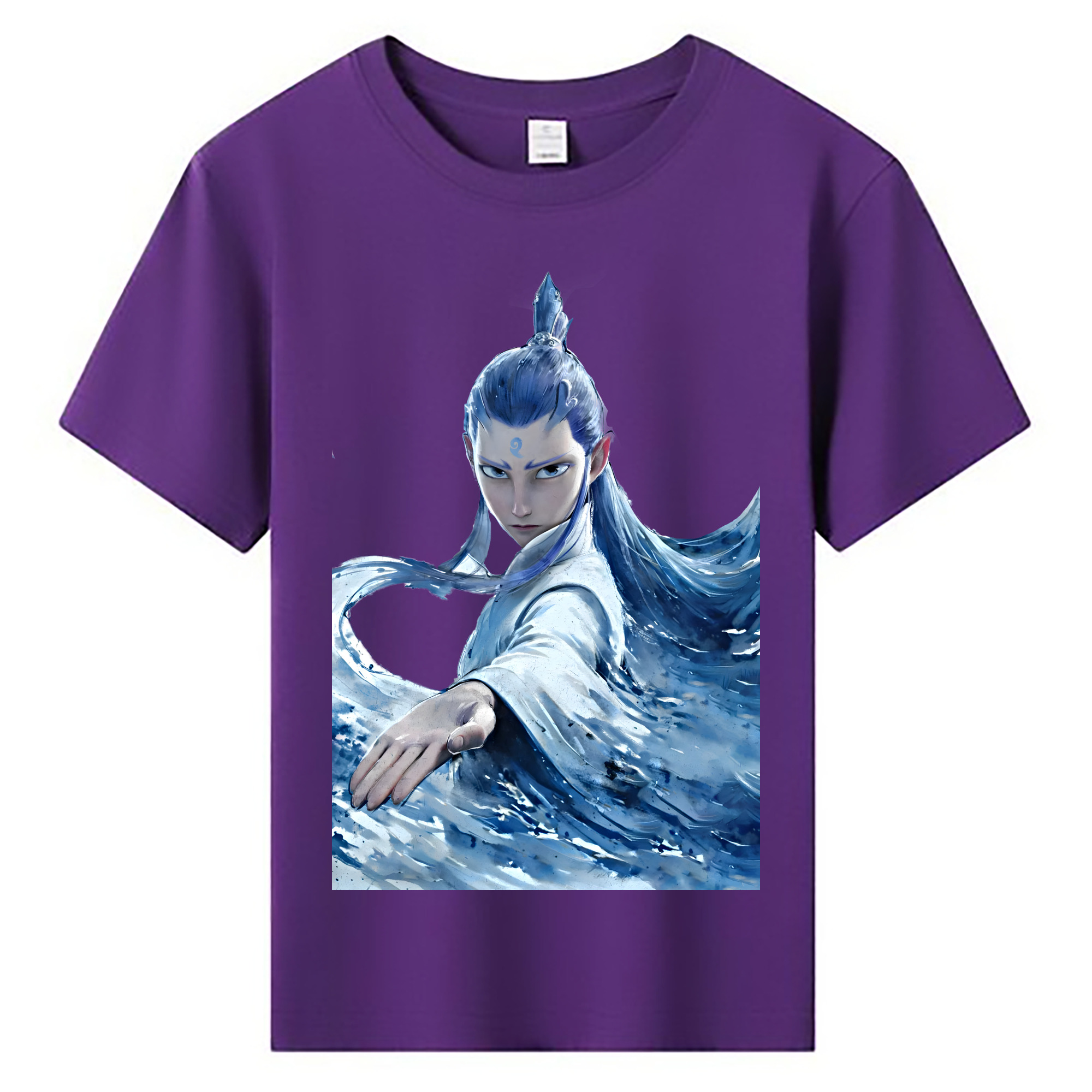 （画像用） Ne Zha 2 ナタ 魔童の大暴れ 綿100％キッズTシャツ（フロントプリント）