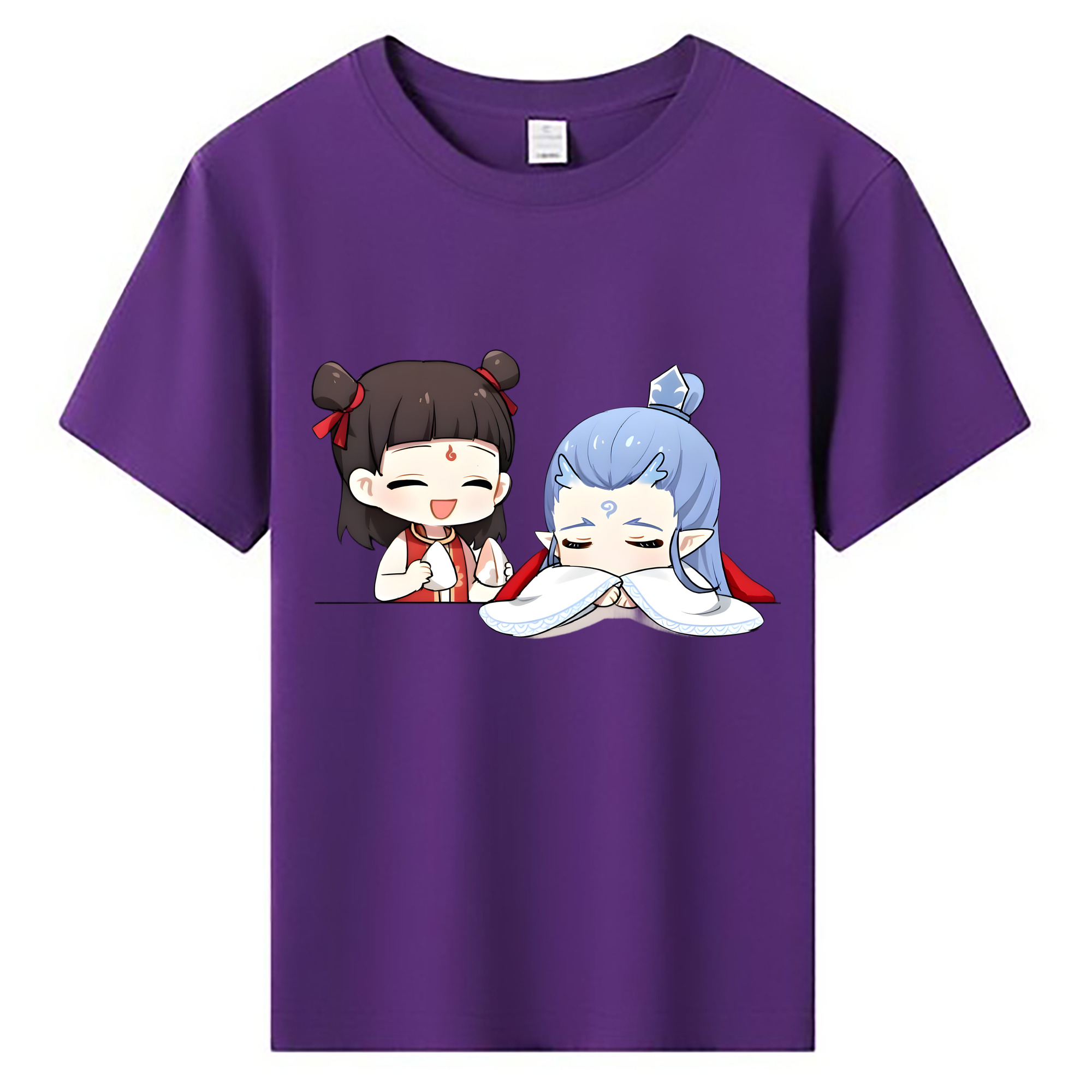 （画像用） Ne Zha 2 ナタ 魔童の大暴れ 綿100％キッズTシャツ（フロントプリント）