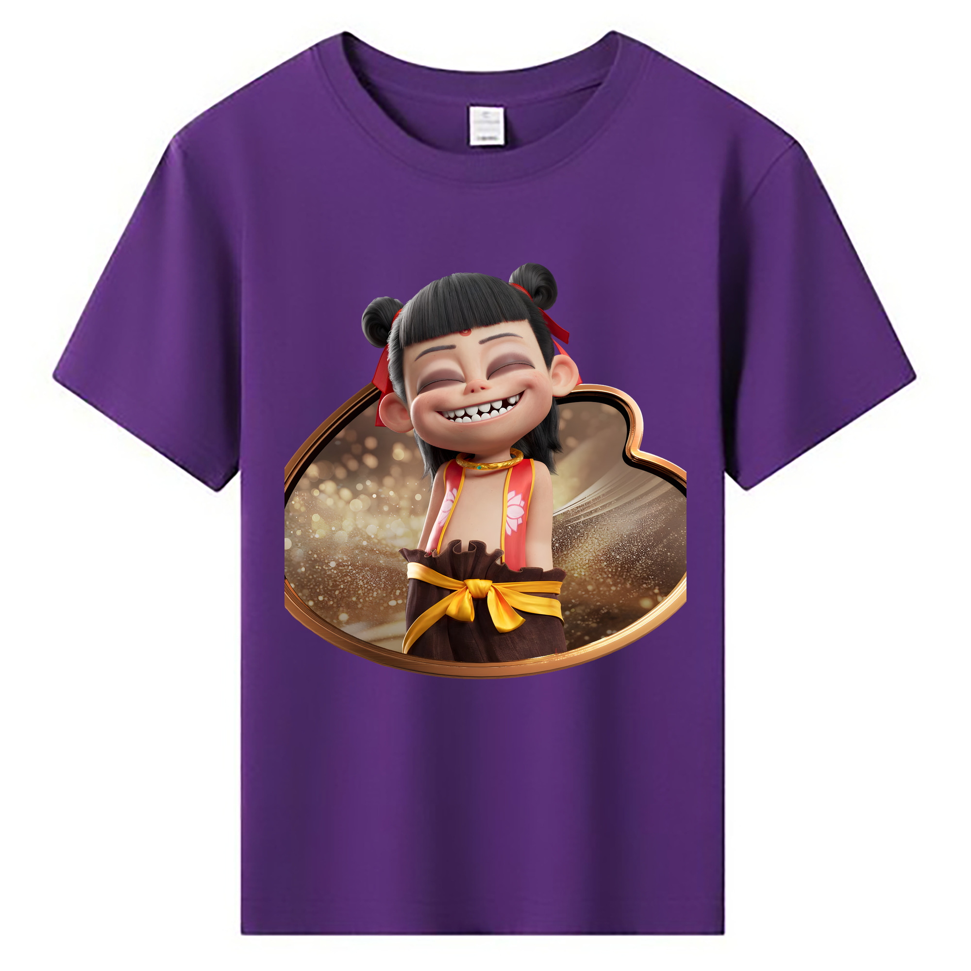 （画像用） Ne Zha 2 ナタ 魔童の大暴れ 綿100％キッズTシャツ（フロントプリント）