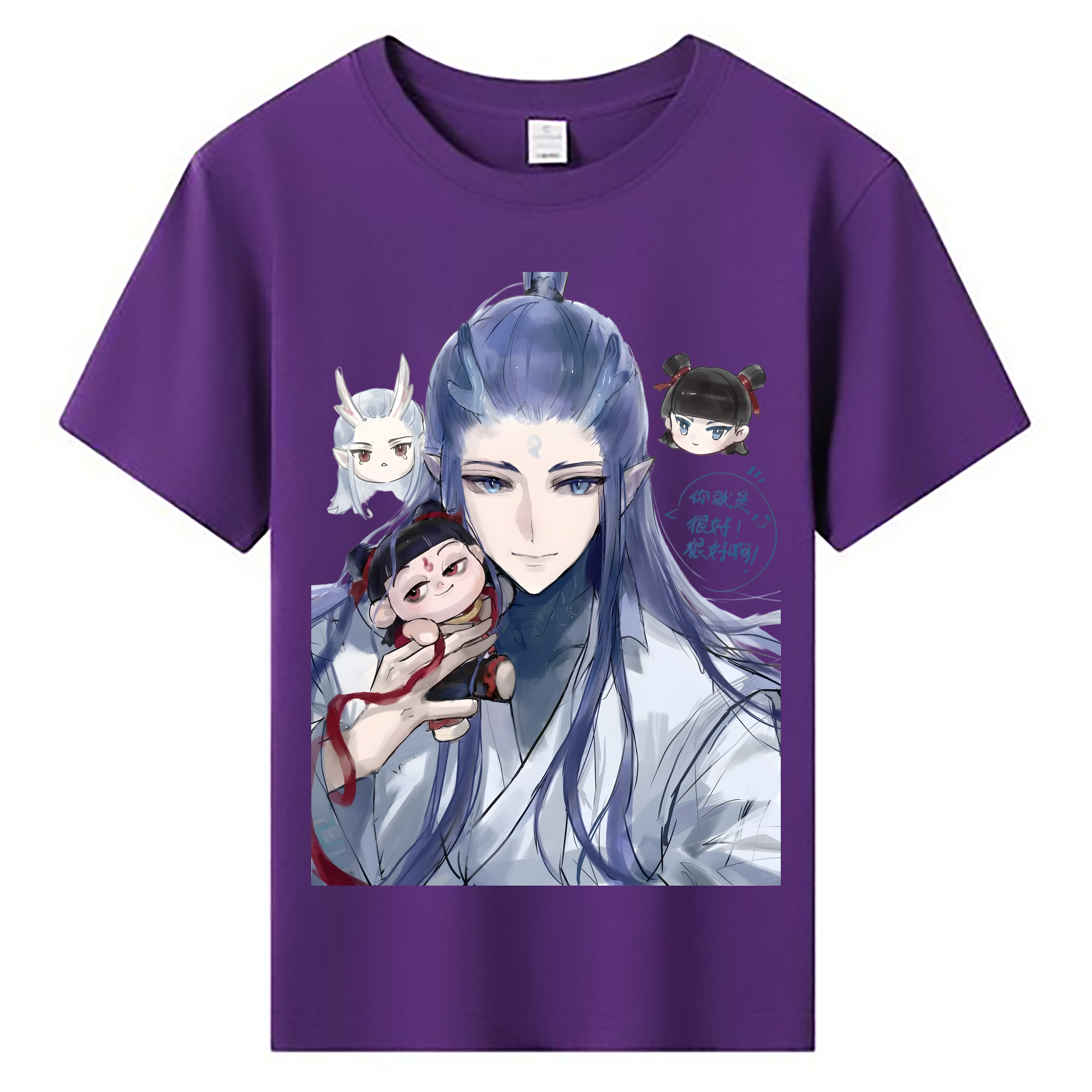 （画像用） Ne Zha 2 ナタ 魔童の大暴れ 綿100％キッズTシャツ（フロントプリント）