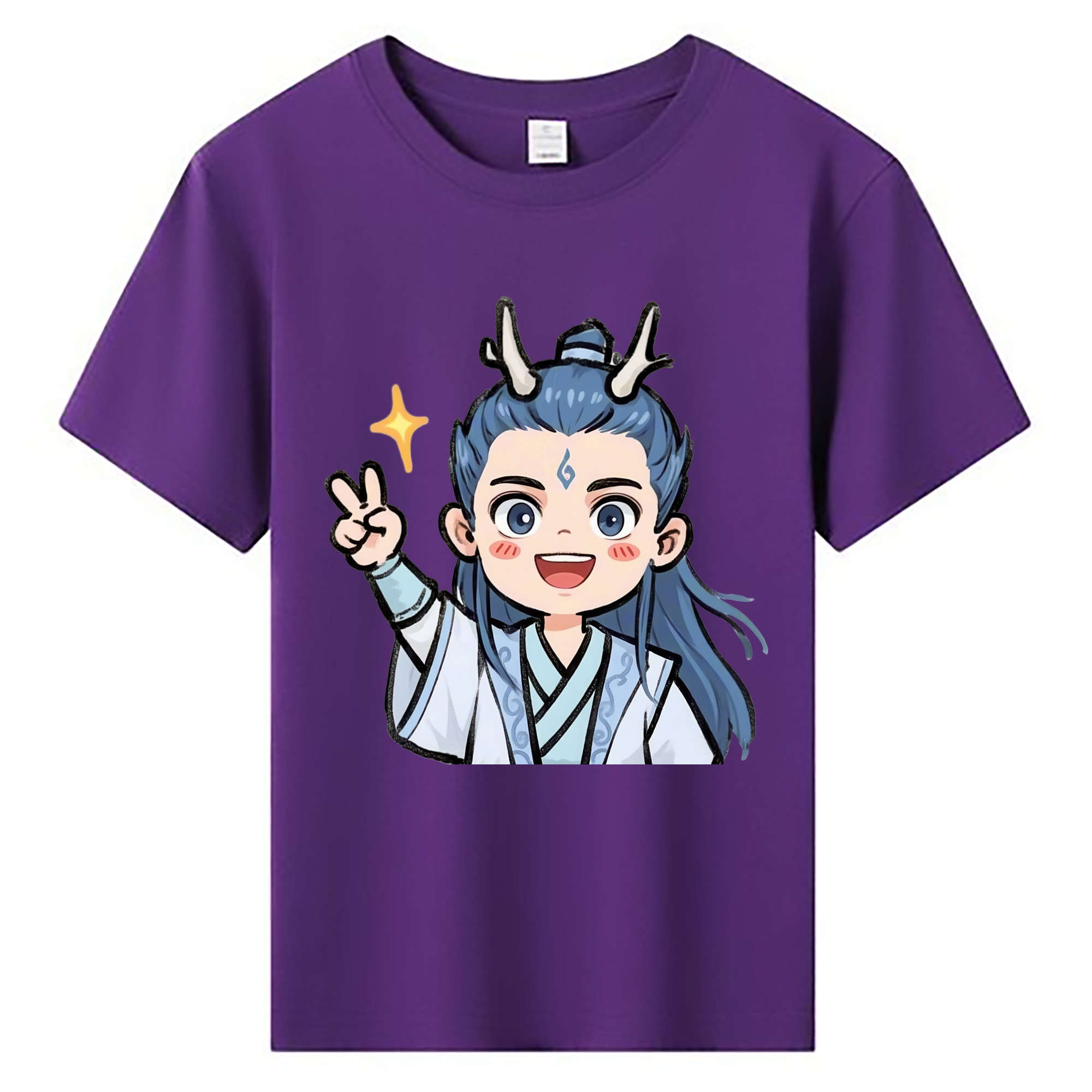 （画像用） Ne Zha 2 ナタ 魔童の大暴れ 綿100％キッズTシャツ（フロントプリント）