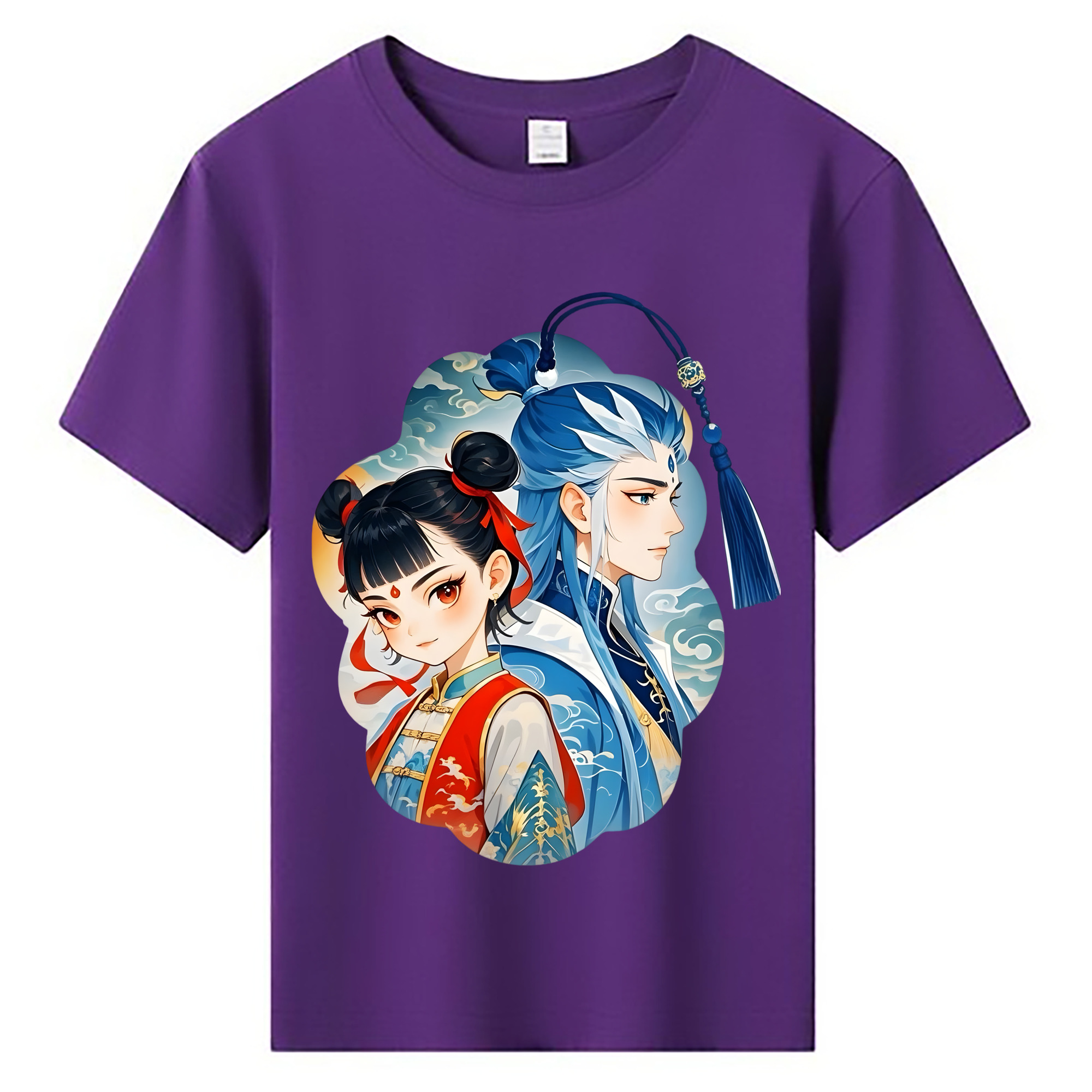 （画像用） Ne Zha 2 ナタ 魔童の大暴れ 綿100％キッズTシャツ（フロントプリント）