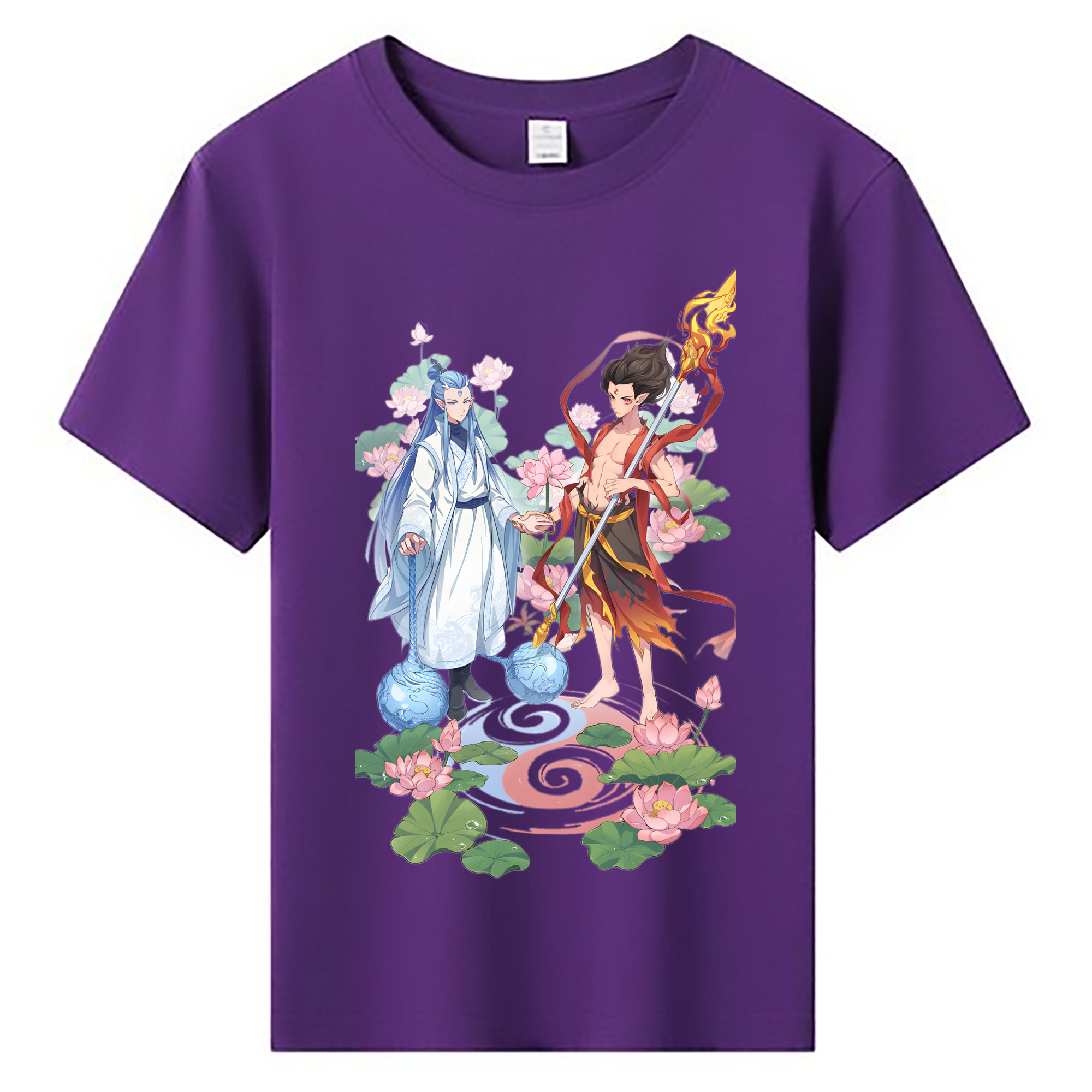 （画像用） Ne Zha 2 ナタ 魔童の大暴れ 綿100％キッズTシャツ（フロントプリント）
