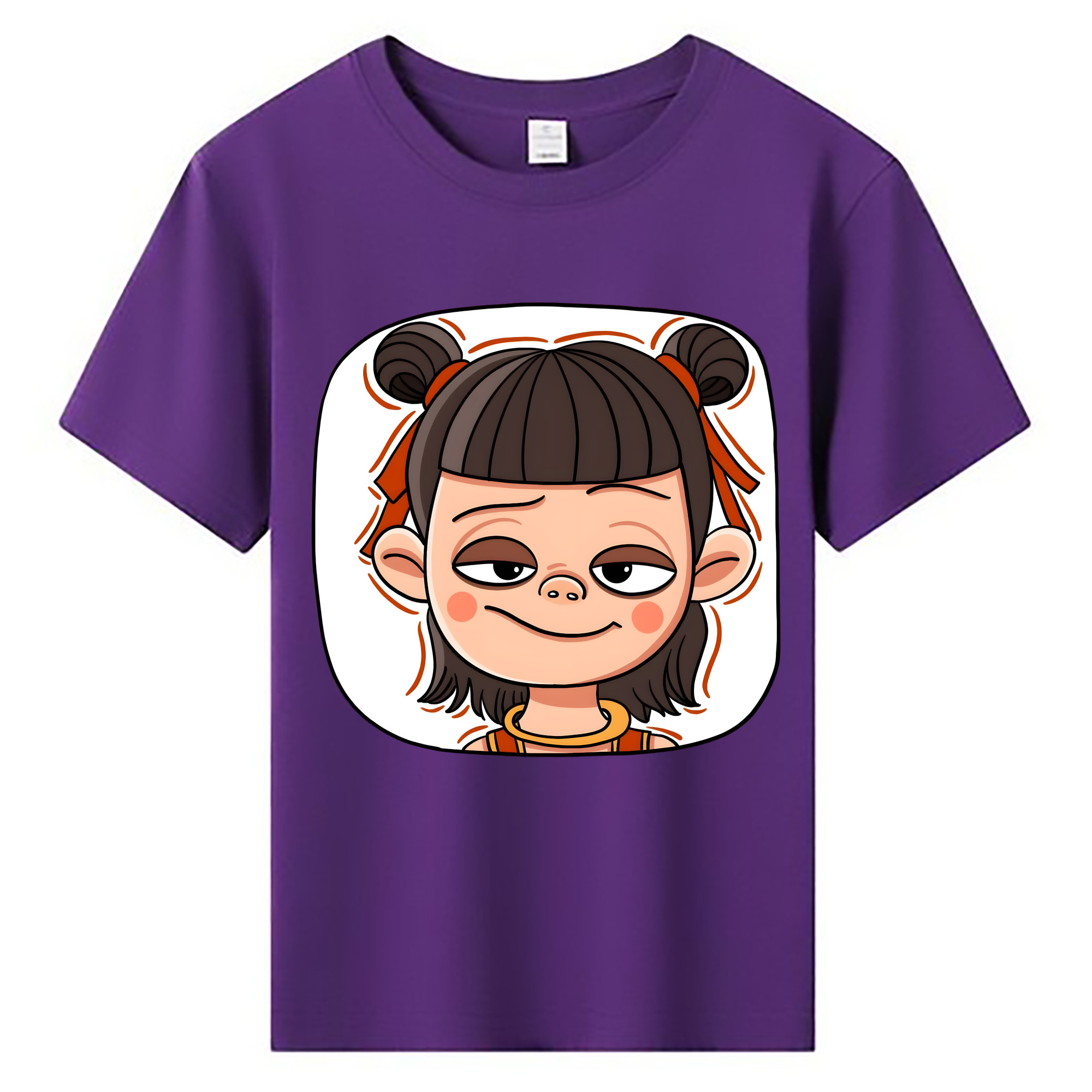 （画像用） Ne Zha 2 ナタ 魔童の大暴れ 綿100％キッズTシャツ（フロントプリント）