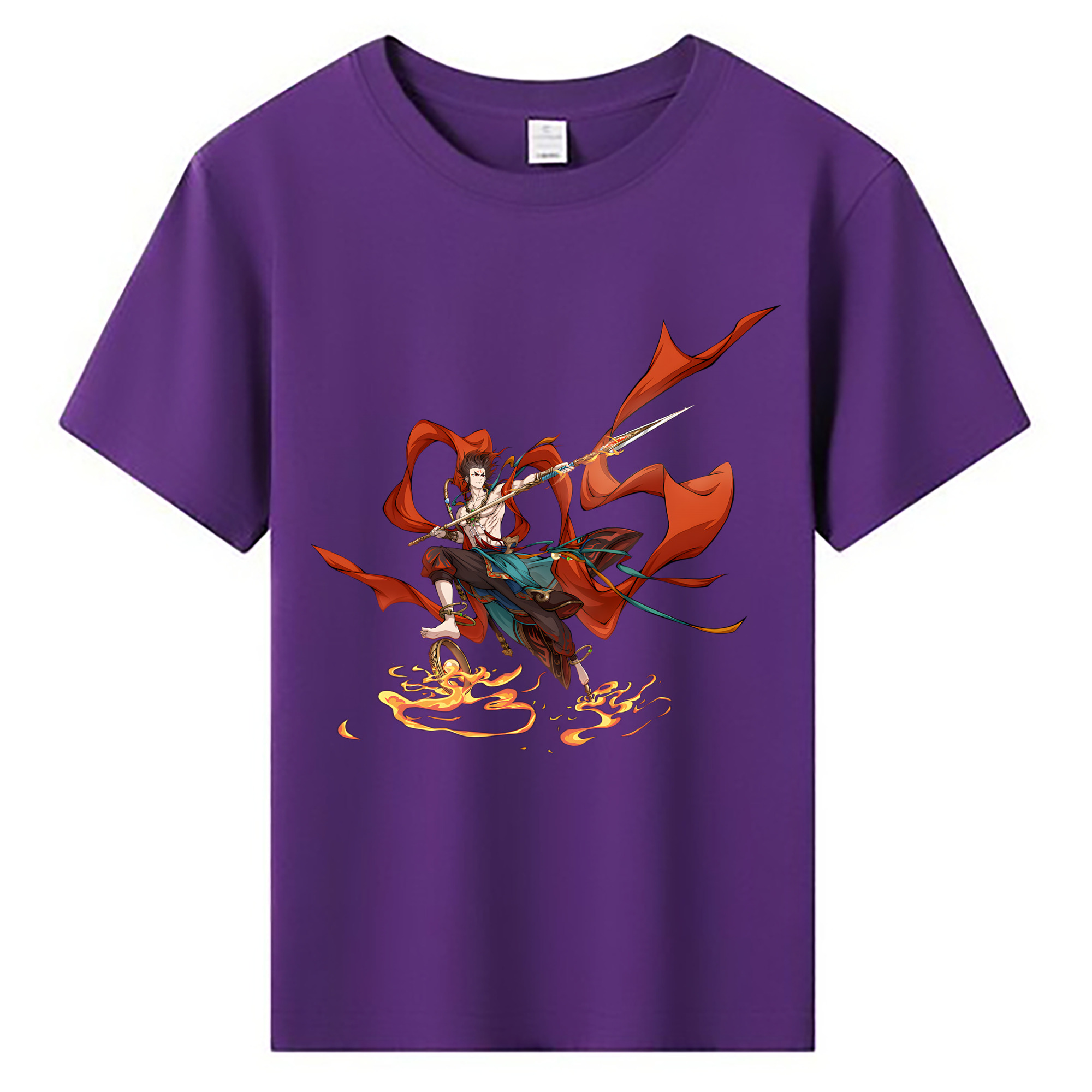 （画像用） Ne Zha 2 ナタ 魔童の大暴れ 綿100％キッズTシャツ（フロントプリント）