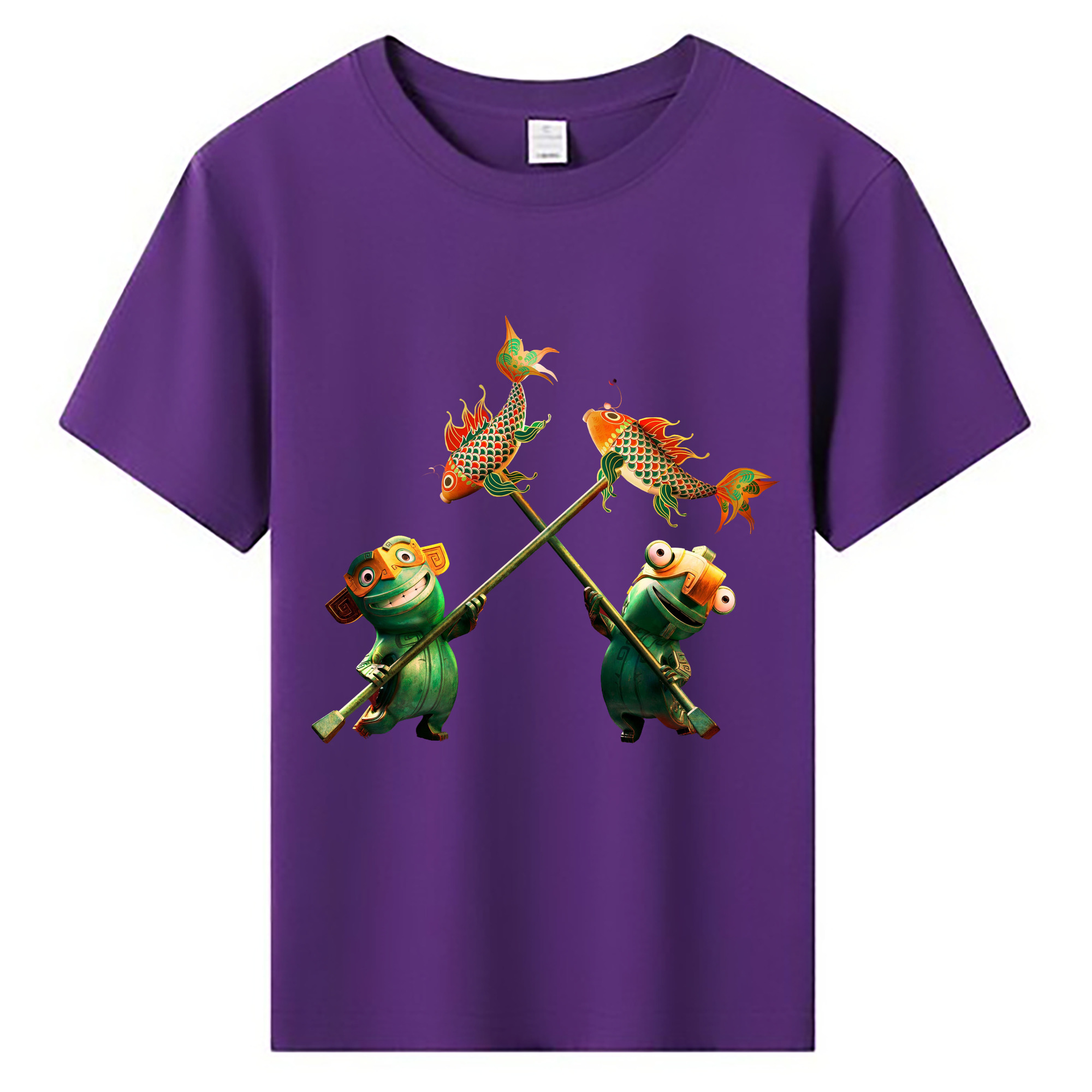 （画像用） Ne Zha 2 ナタ 魔童の大暴れ 綿100％キッズTシャツ（フロントプリント）