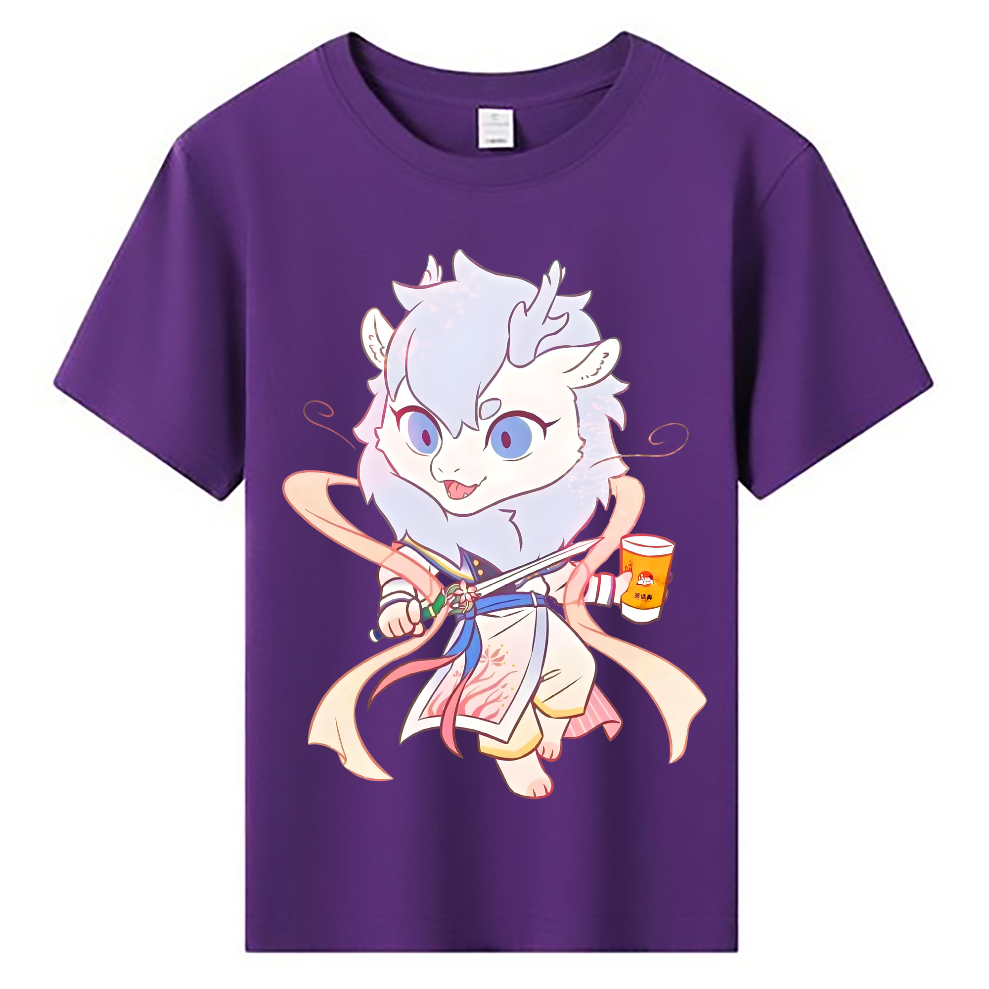 （画像用） Ne Zha 2 ナタ 魔童の大暴れ 綿100％キッズTシャツ（フロントプリント）