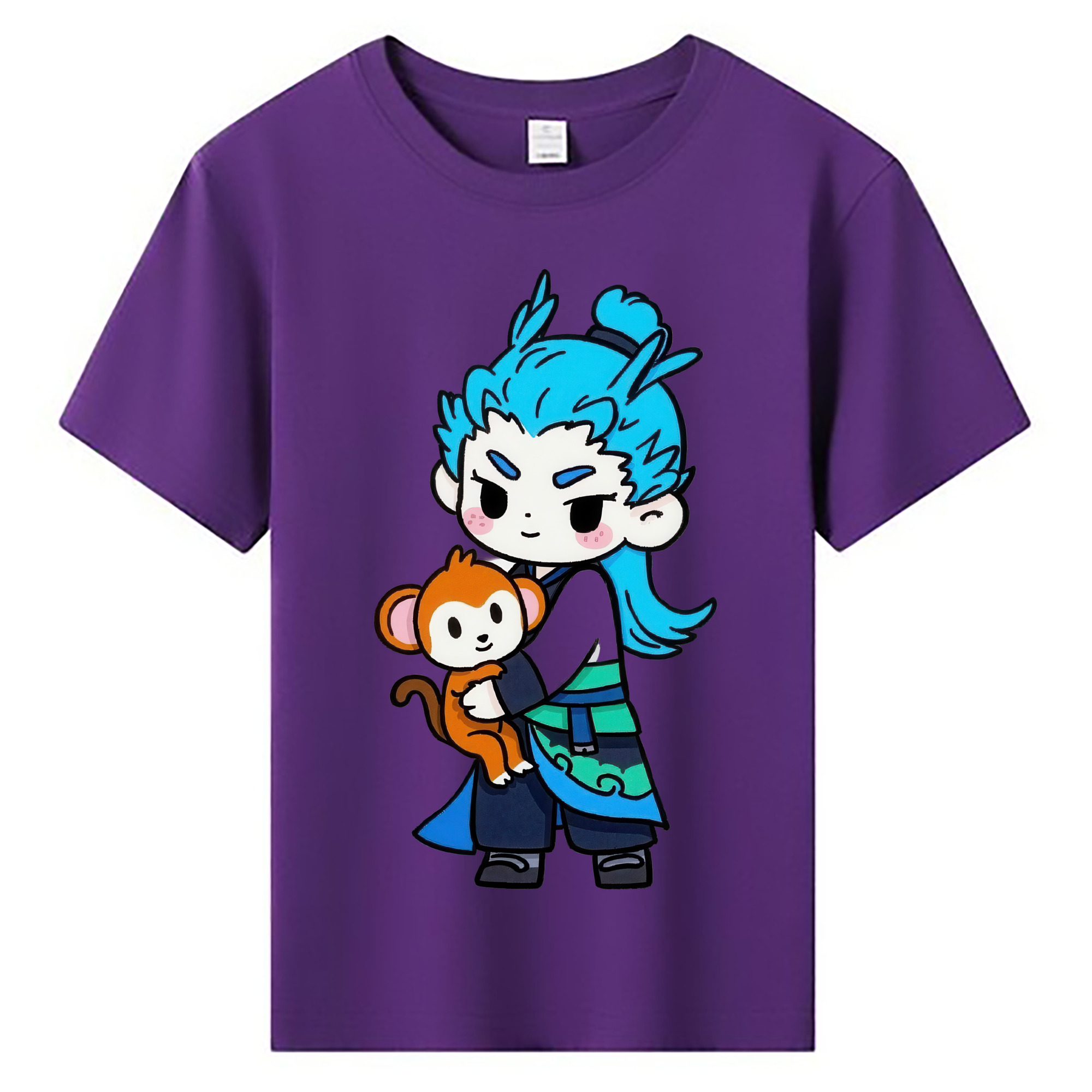 （画像用） Ne Zha 2 ナタ 魔童の大暴れ 綿100％キッズTシャツ（フロントプリント）