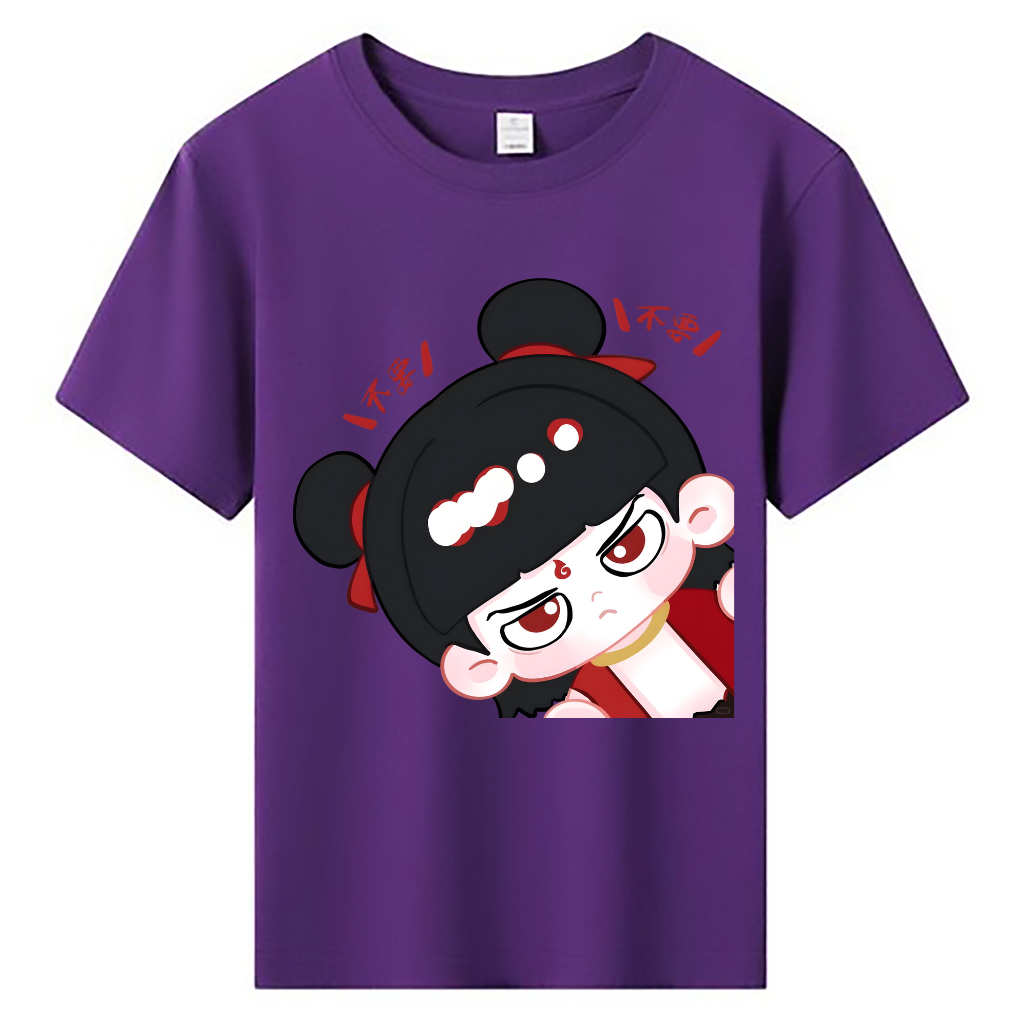 （画像用） Ne Zha 2 ナタ 魔童の大暴れ 綿100％キッズTシャツ（フロントプリント）