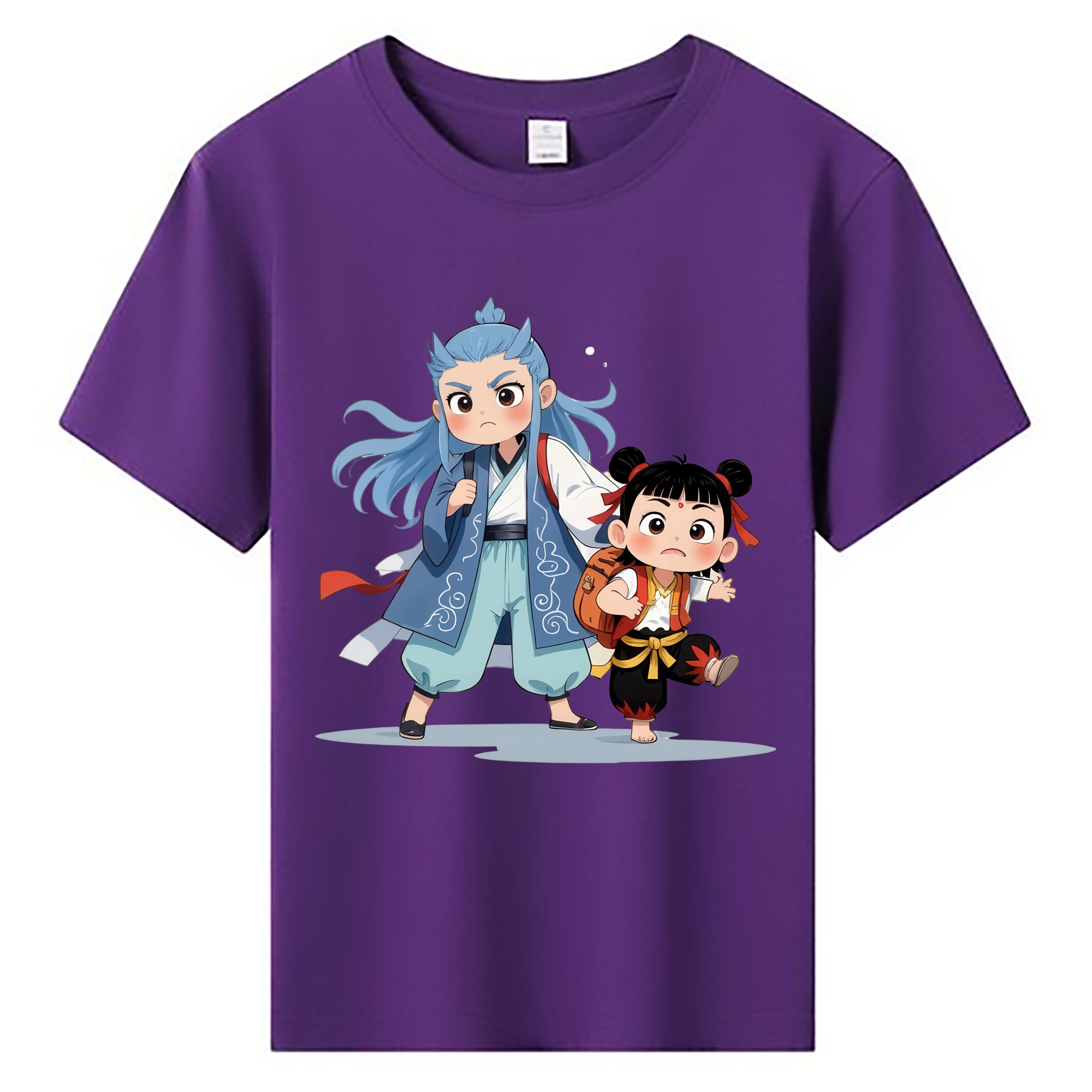（画像用） Ne Zha 2 ナタ 魔童の大暴れ 綿100％キッズTシャツ（フロントプリント）