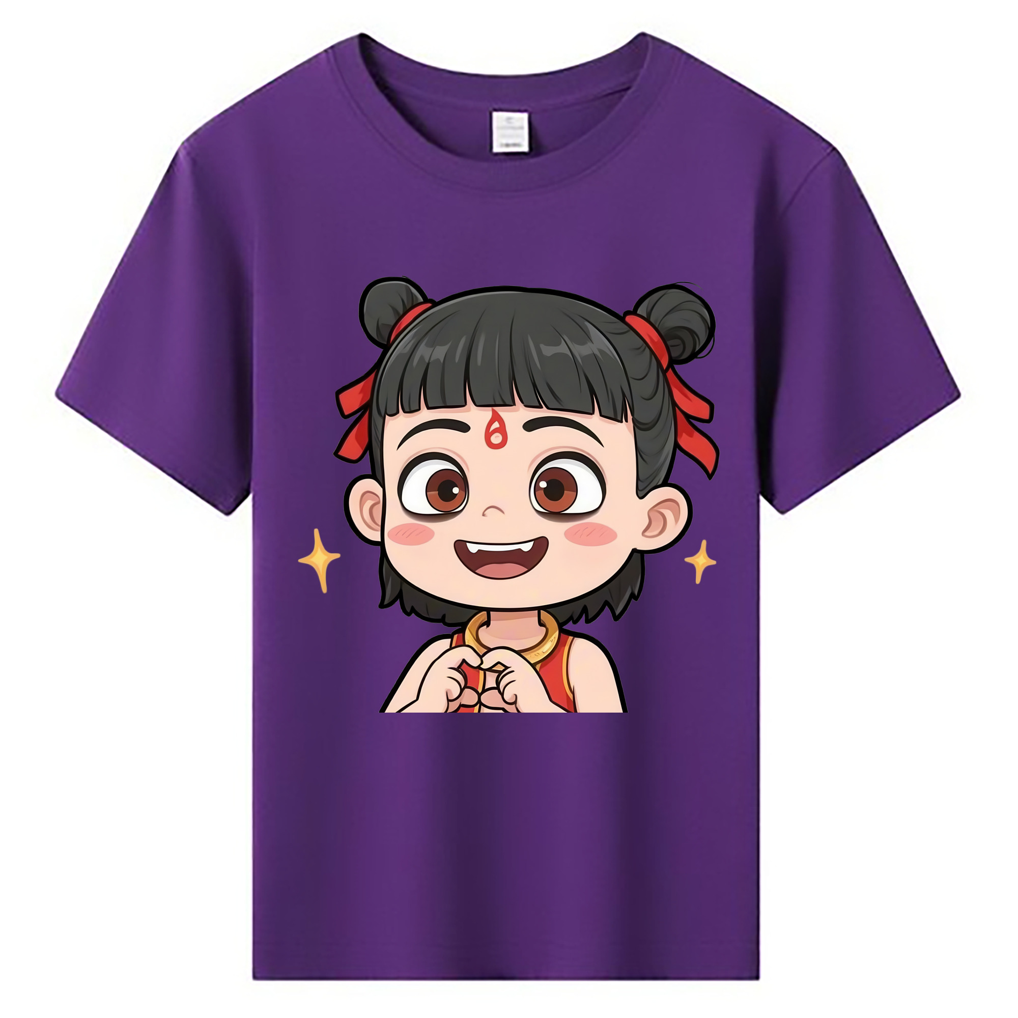 （画像用） Ne Zha 2 ナタ 魔童の大暴れ 綿100％キッズTシャツ（フロントプリント）