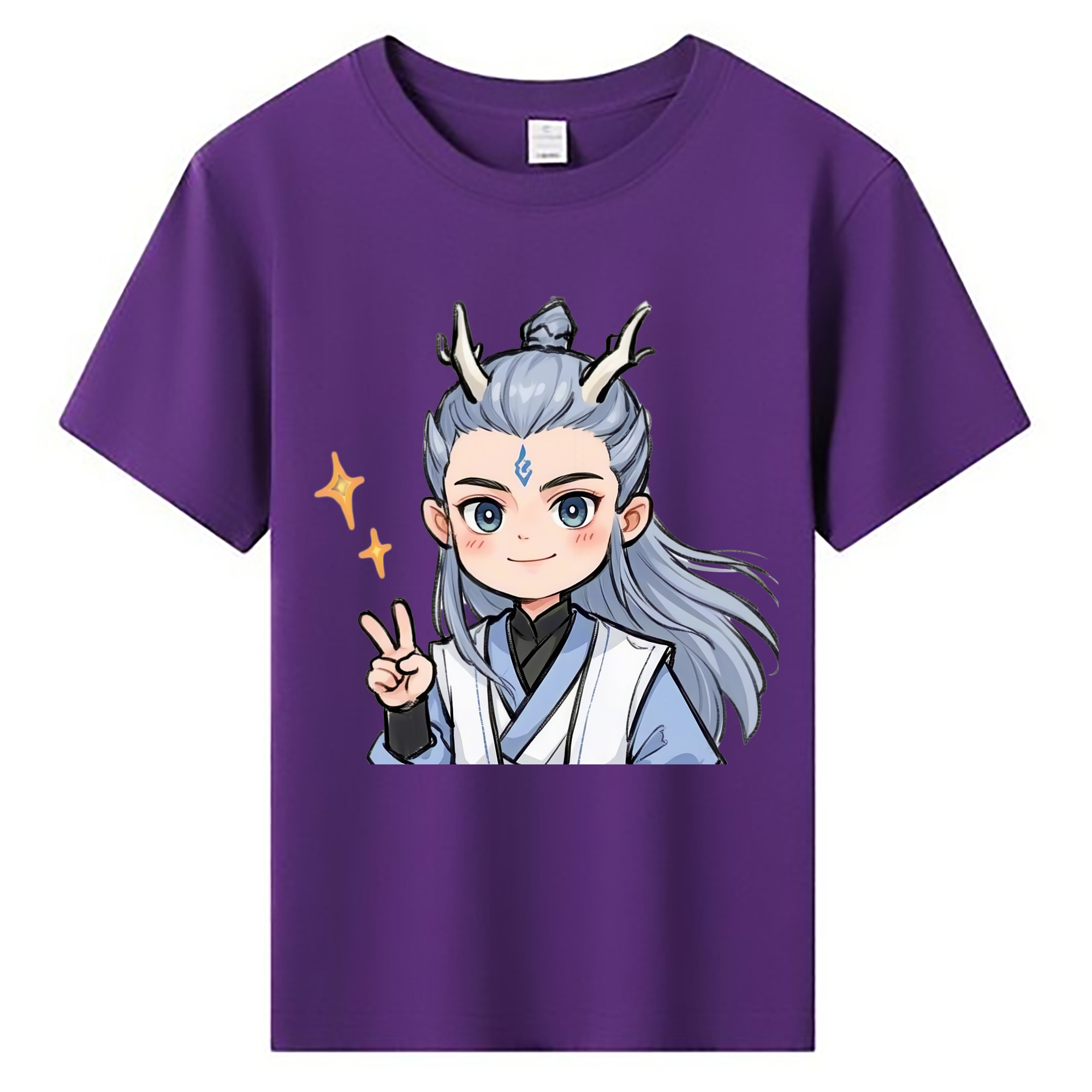 （画像用） Ne Zha 2 ナタ 魔童の大暴れ 綿100％キッズTシャツ（フロントプリント）