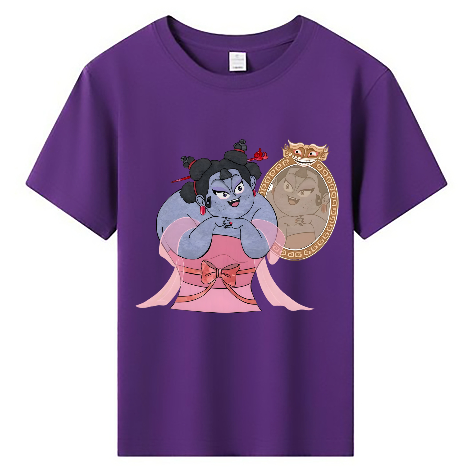 （画像用） Ne Zha 2 ナタ 魔童の大暴れ 綿100％キッズTシャツ（フロントプリント）