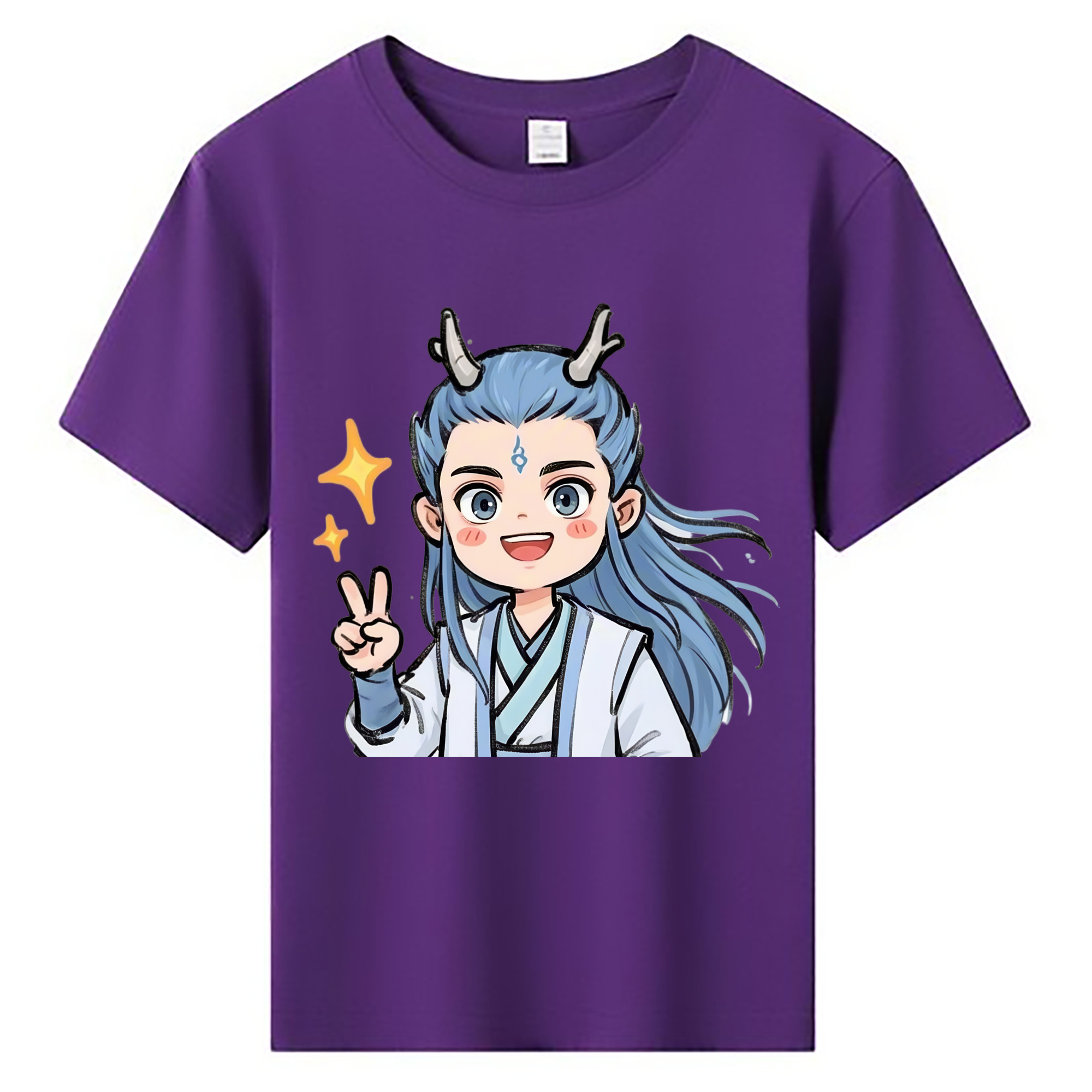 （画像用） Ne Zha 2 ナタ 魔童の大暴れ 綿100％キッズTシャツ（フロントプリント）