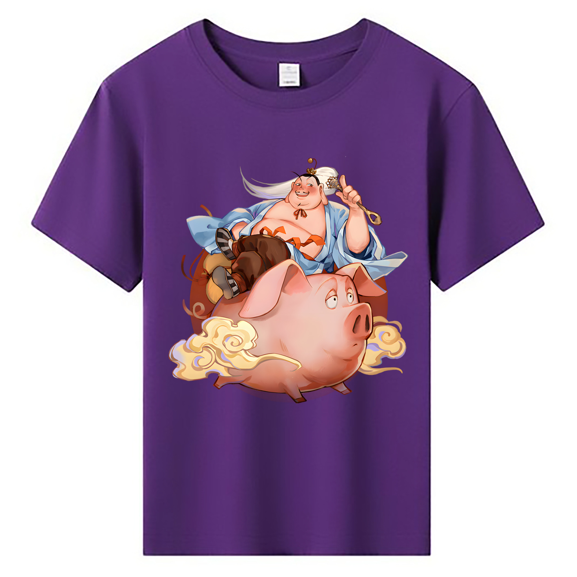 （画像用） Ne Zha 2 ナタ 魔童の大暴れ 綿100％キッズTシャツ（フロントプリント）