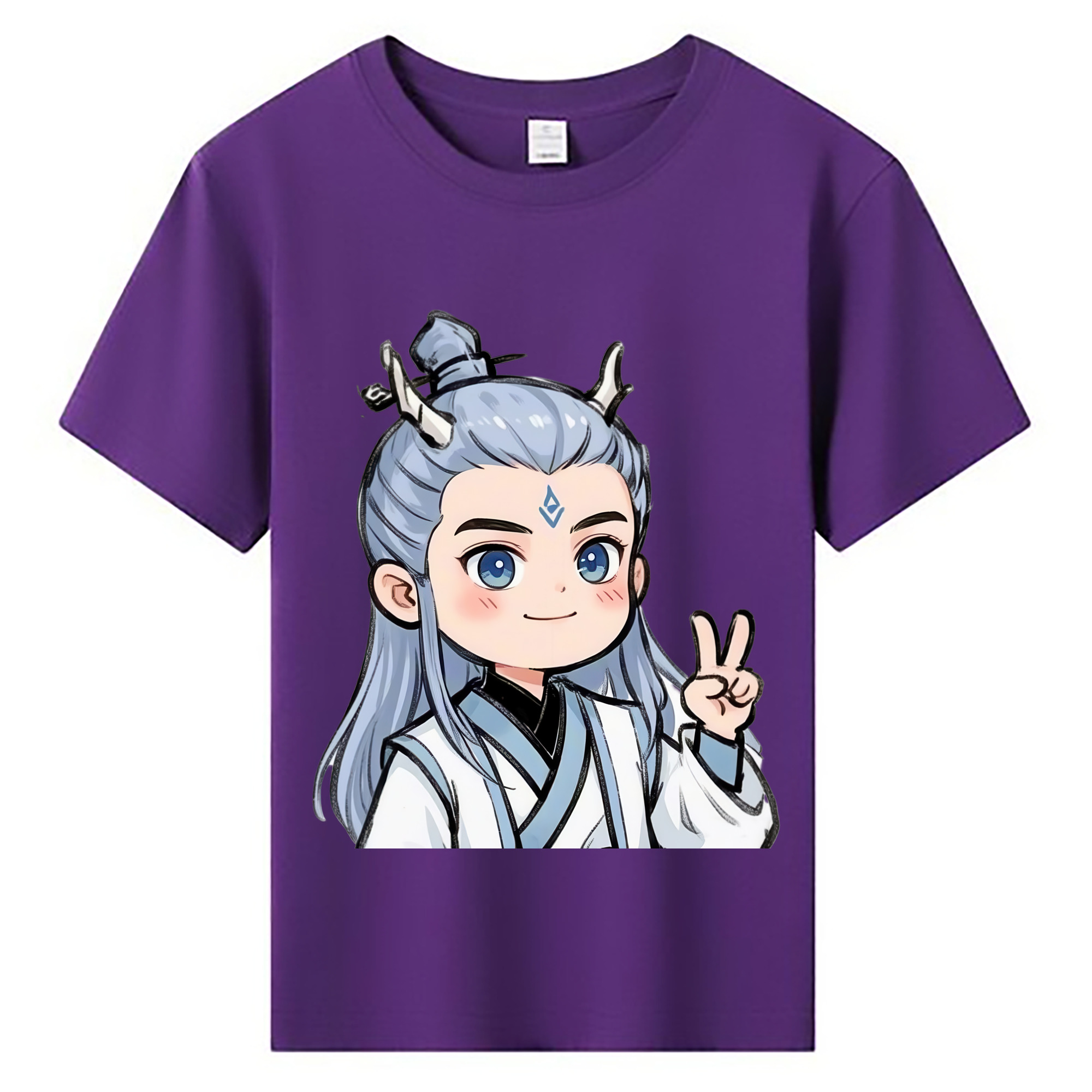 （画像用） Ne Zha 2 ナタ 魔童の大暴れ 綿100％キッズTシャツ（フロントプリント）
