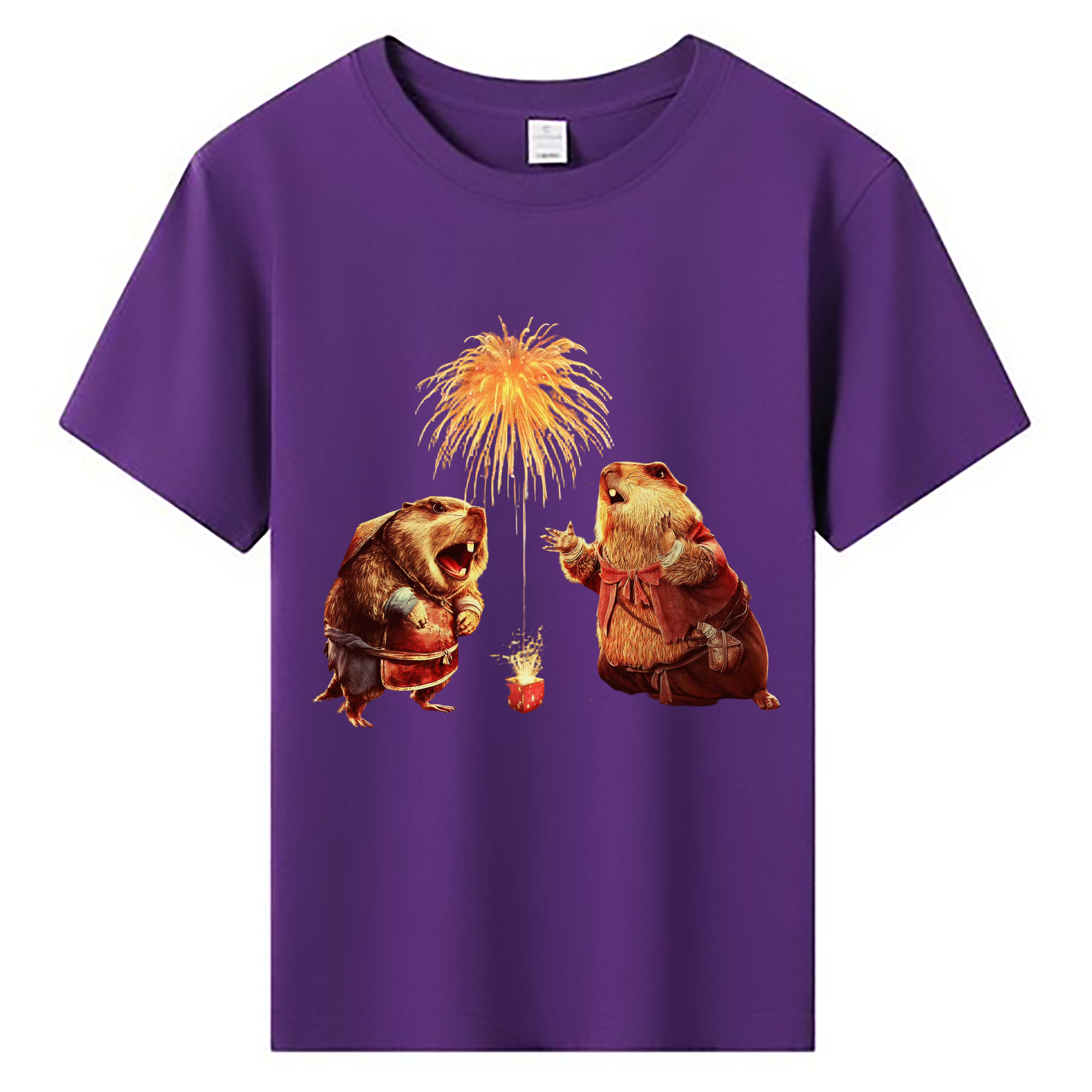（画像用） Ne Zha 2 ナタ 魔童の大暴れ 綿100％キッズTシャツ（フロントプリント）