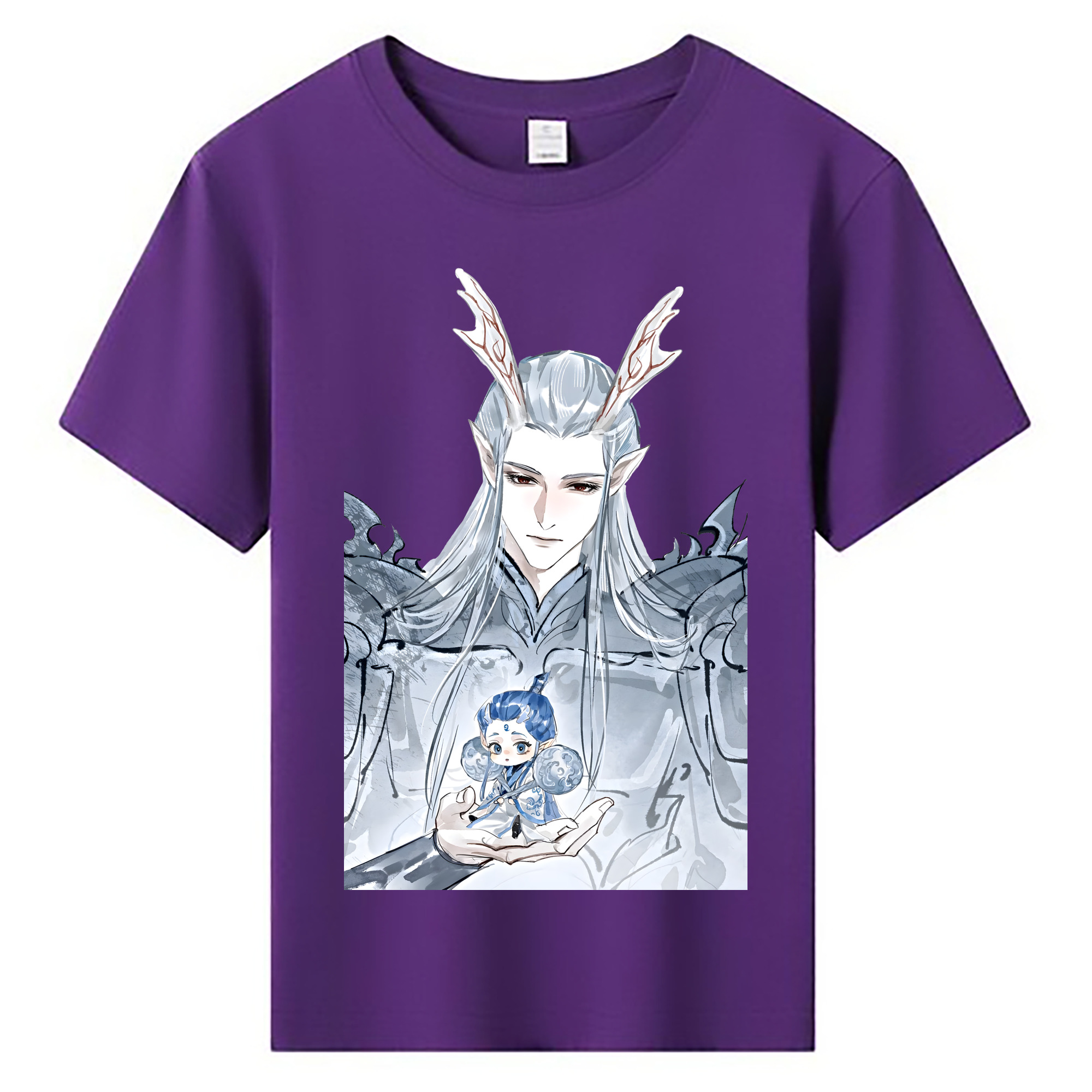 （画像用） Ne Zha 2 ナタ 魔童の大暴れ 綿100％キッズTシャツ（フロントプリント）