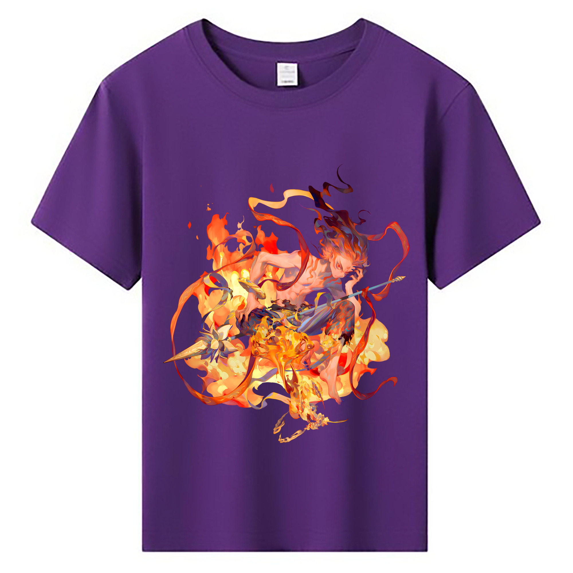 （画像用） Ne Zha 2 ナタ 魔童の大暴れ 綿100％キッズTシャツ（フロントプリント）