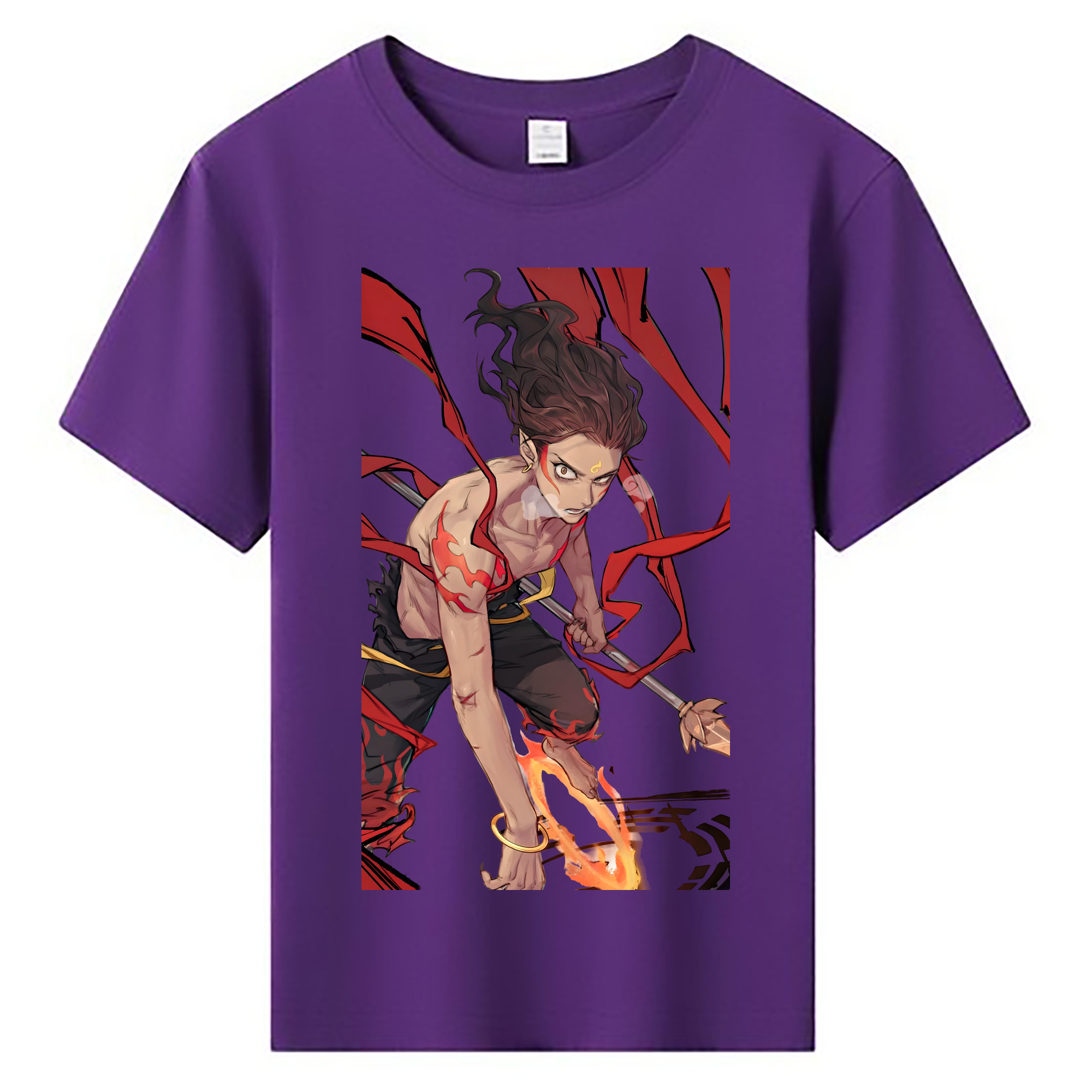 （画像用） Ne Zha 2 ナタ 魔童の大暴れ 綿100％キッズTシャツ（フロントプリント）
