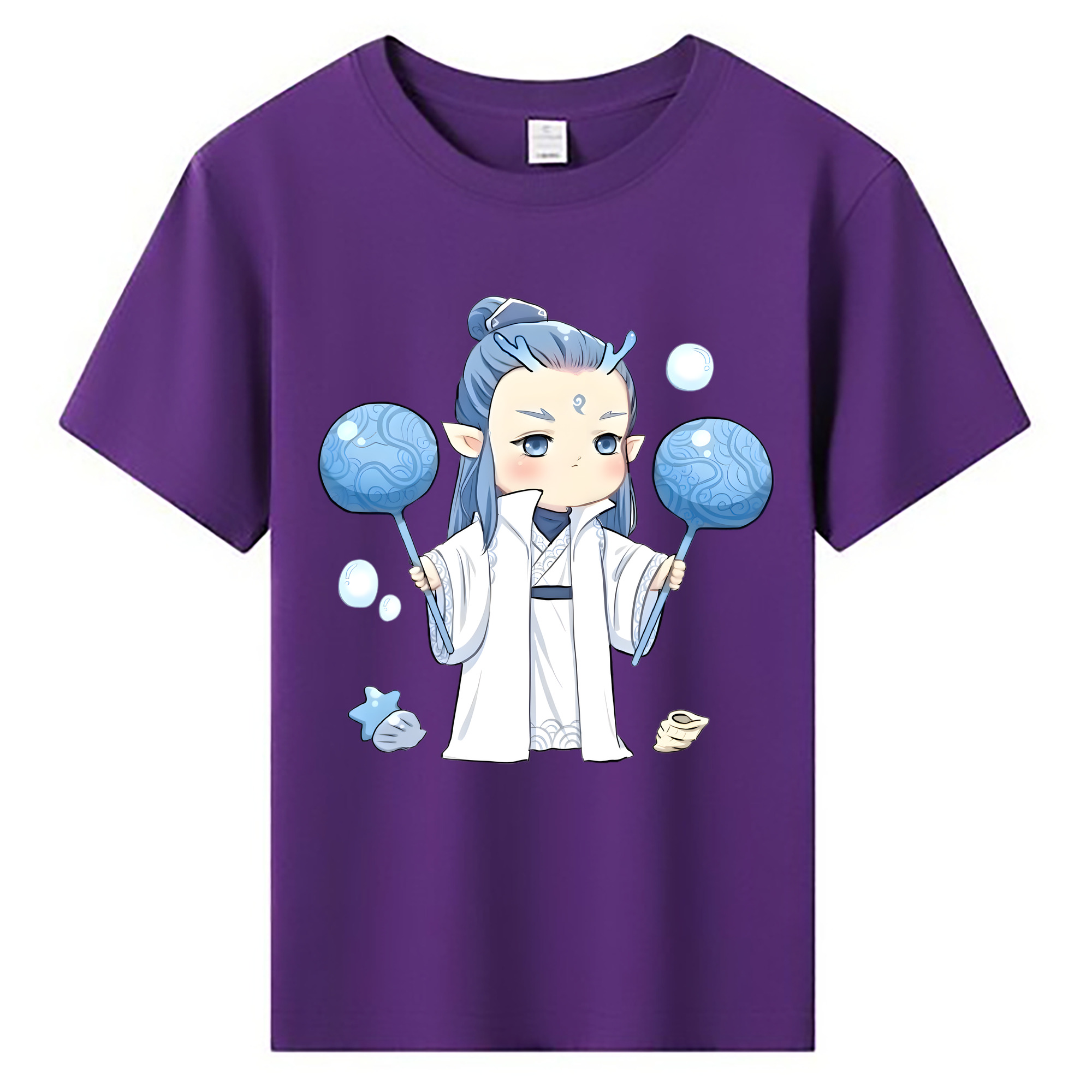 （画像用） Ne Zha 2 ナタ 魔童の大暴れ 綿100％キッズTシャツ（フロントプリント）