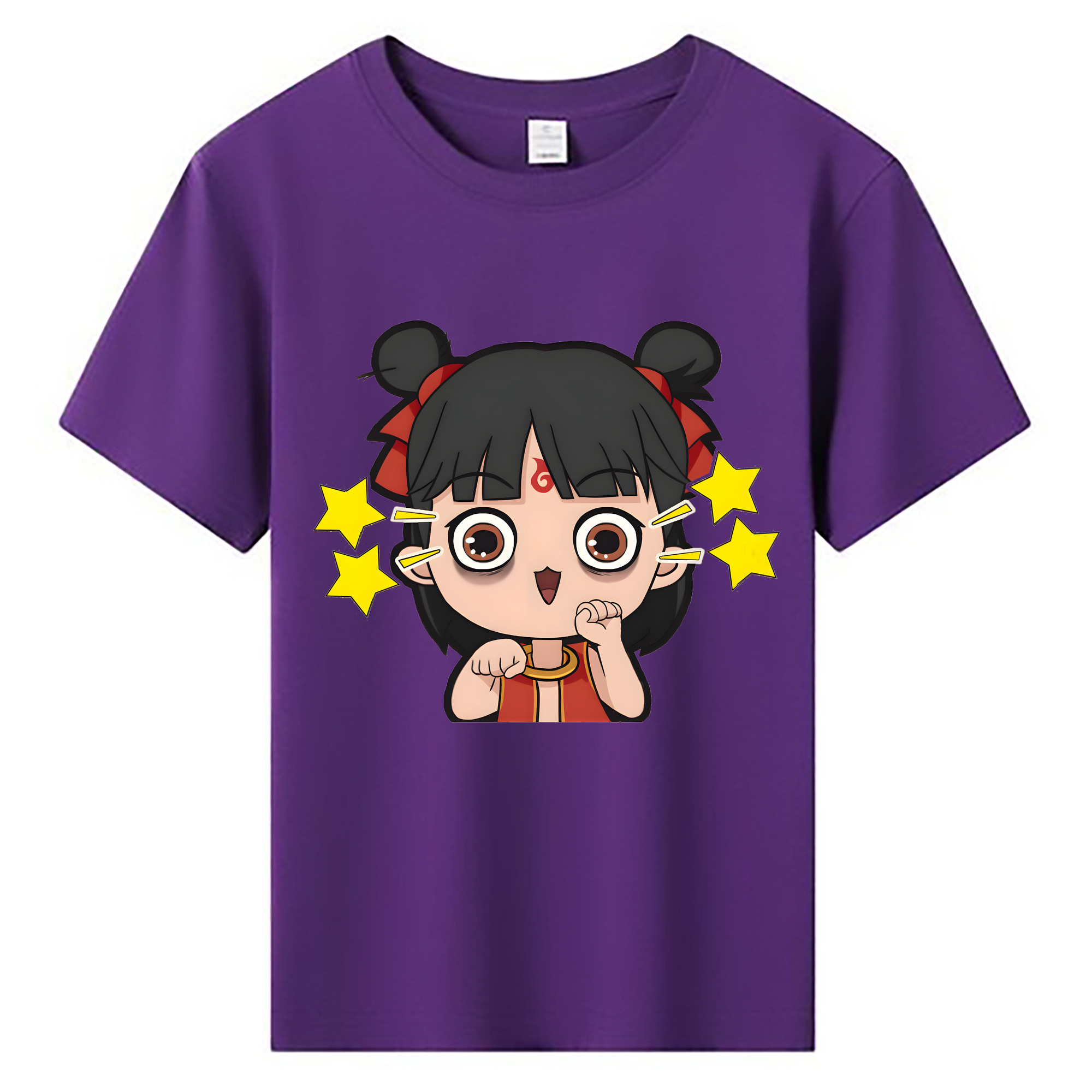 （画像用） Ne Zha 2 ナタ 魔童の大暴れ 綿100％キッズTシャツ（フロントプリント）