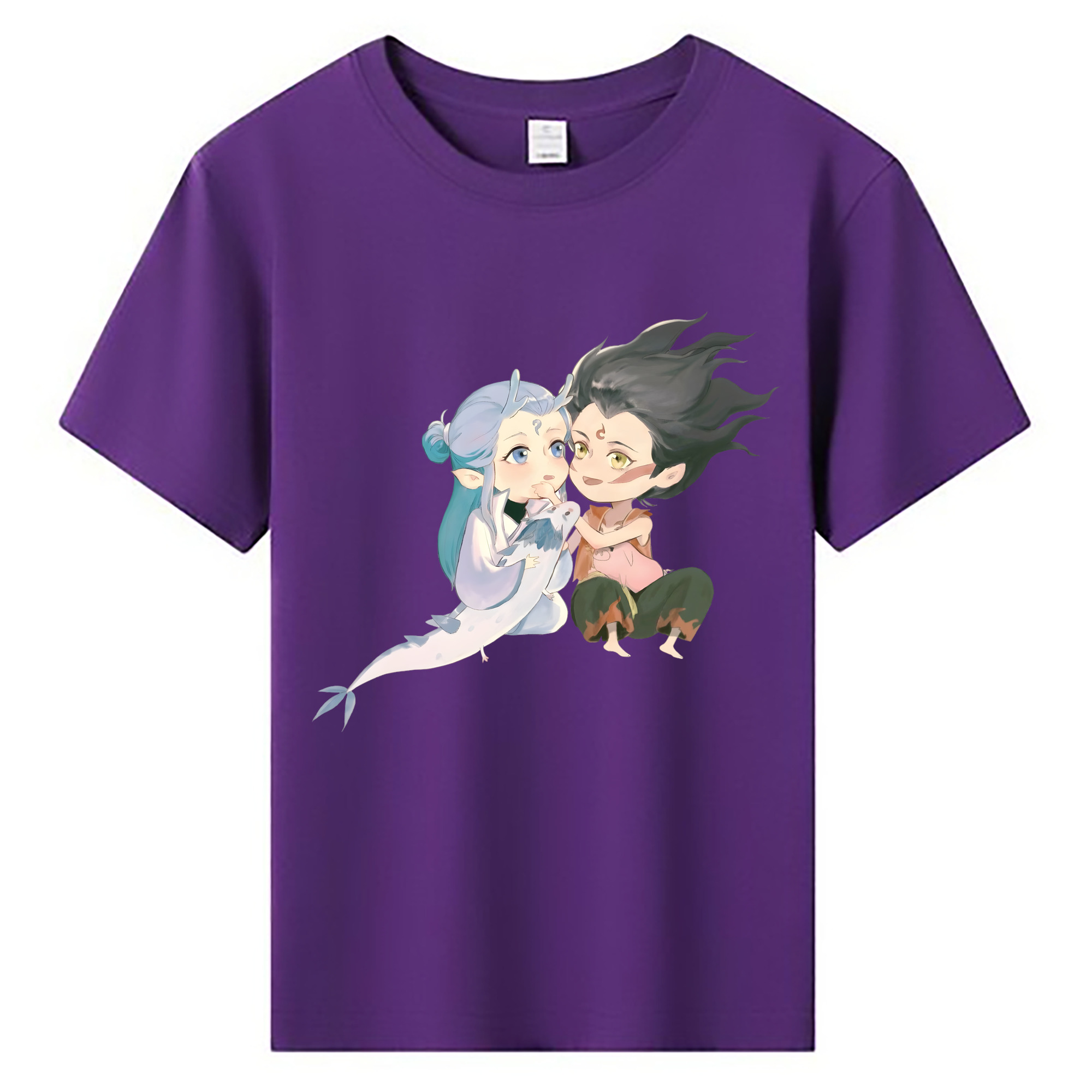 （画像用） Ne Zha 2 ナタ 魔童の大暴れ 綿100％キッズTシャツ（フロントプリント）