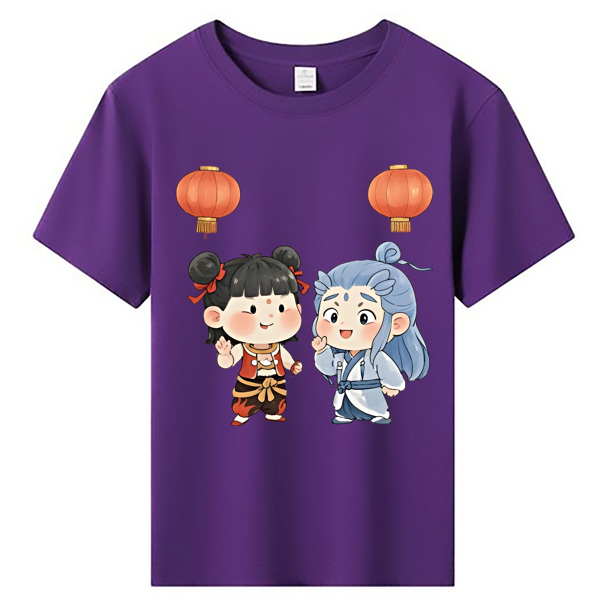 （画像用） Ne Zha 2 ナタ 魔童の大暴れ 綿100％キッズTシャツ（フロントプリント）
