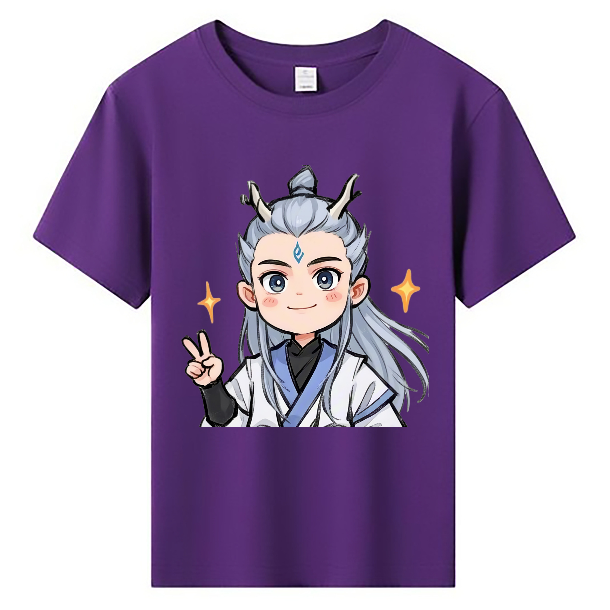 （画像用） Ne Zha 2 ナタ 魔童の大暴れ 綿100％キッズTシャツ（フロントプリント）