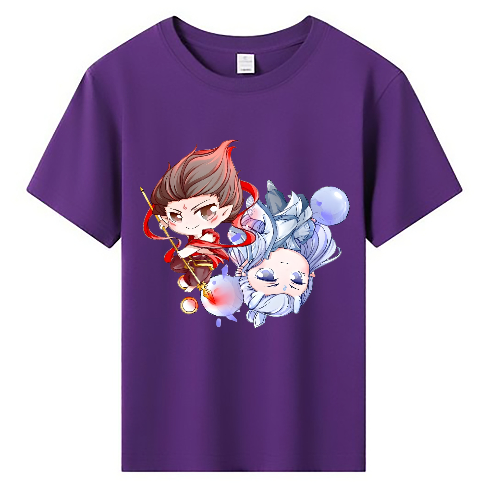 （画像用） Ne Zha 2 ナタ 魔童の大暴れ 綿100％キッズTシャツ（フロントプリント）