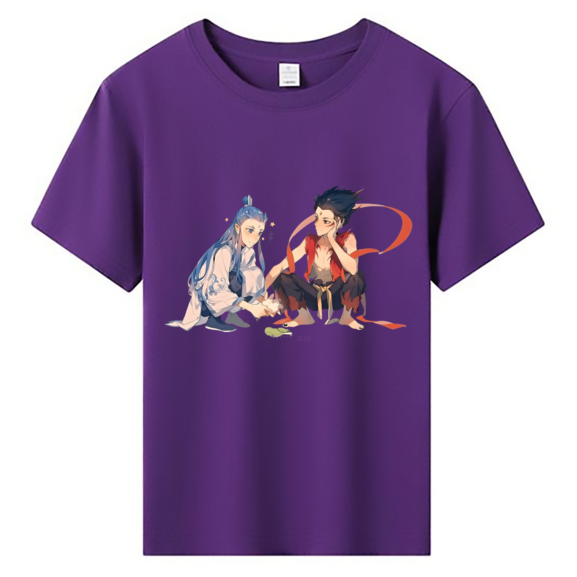 （画像用） Ne Zha 2 ナタ 魔童の大暴れ 綿100％キッズTシャツ（フロントプリント）