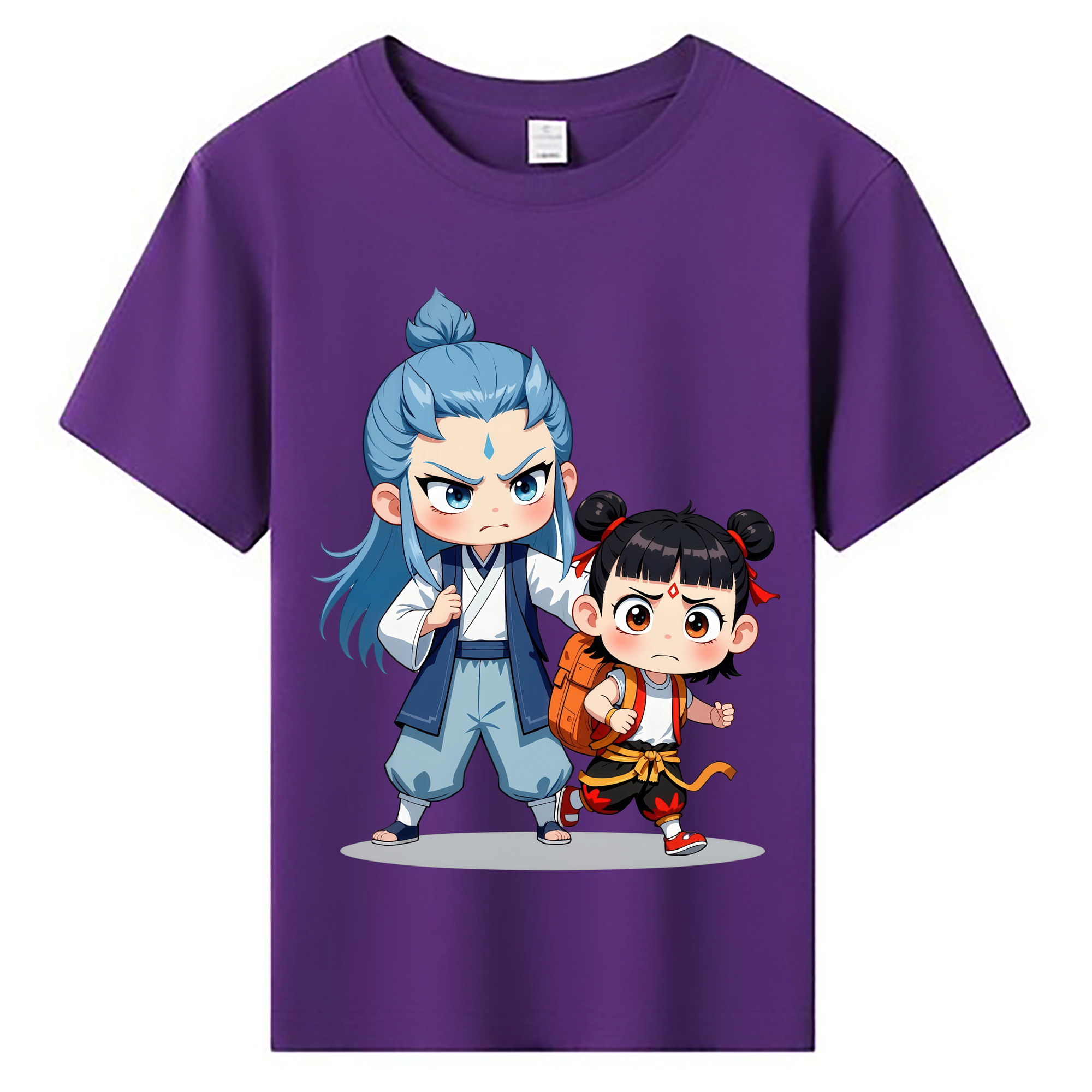 （画像用） Ne Zha 2 ナタ 魔童の大暴れ 綿100％キッズTシャツ（フロントプリント）