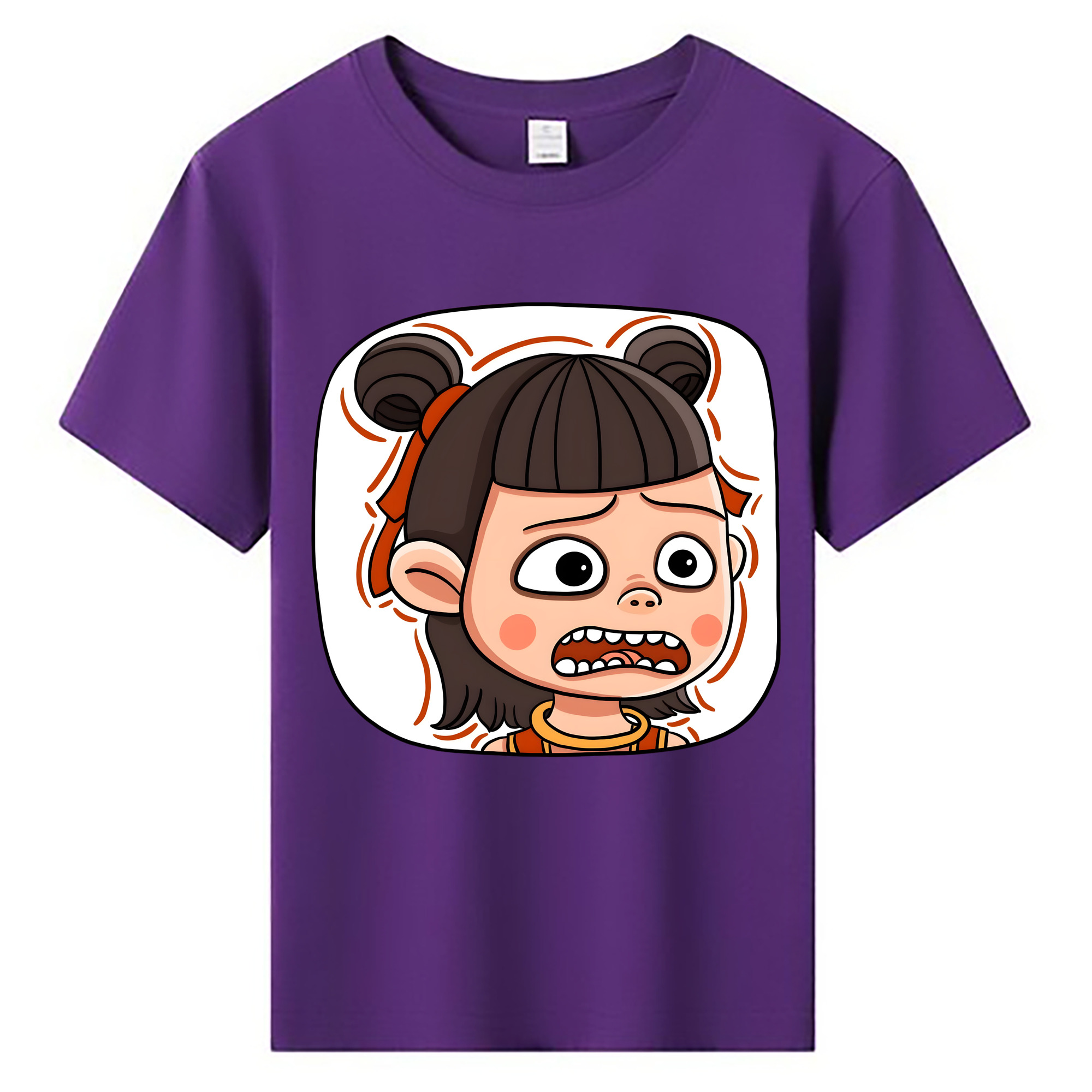 （画像用） Ne Zha 2 ナタ 魔童の大暴れ 綿100％キッズTシャツ（フロントプリント）