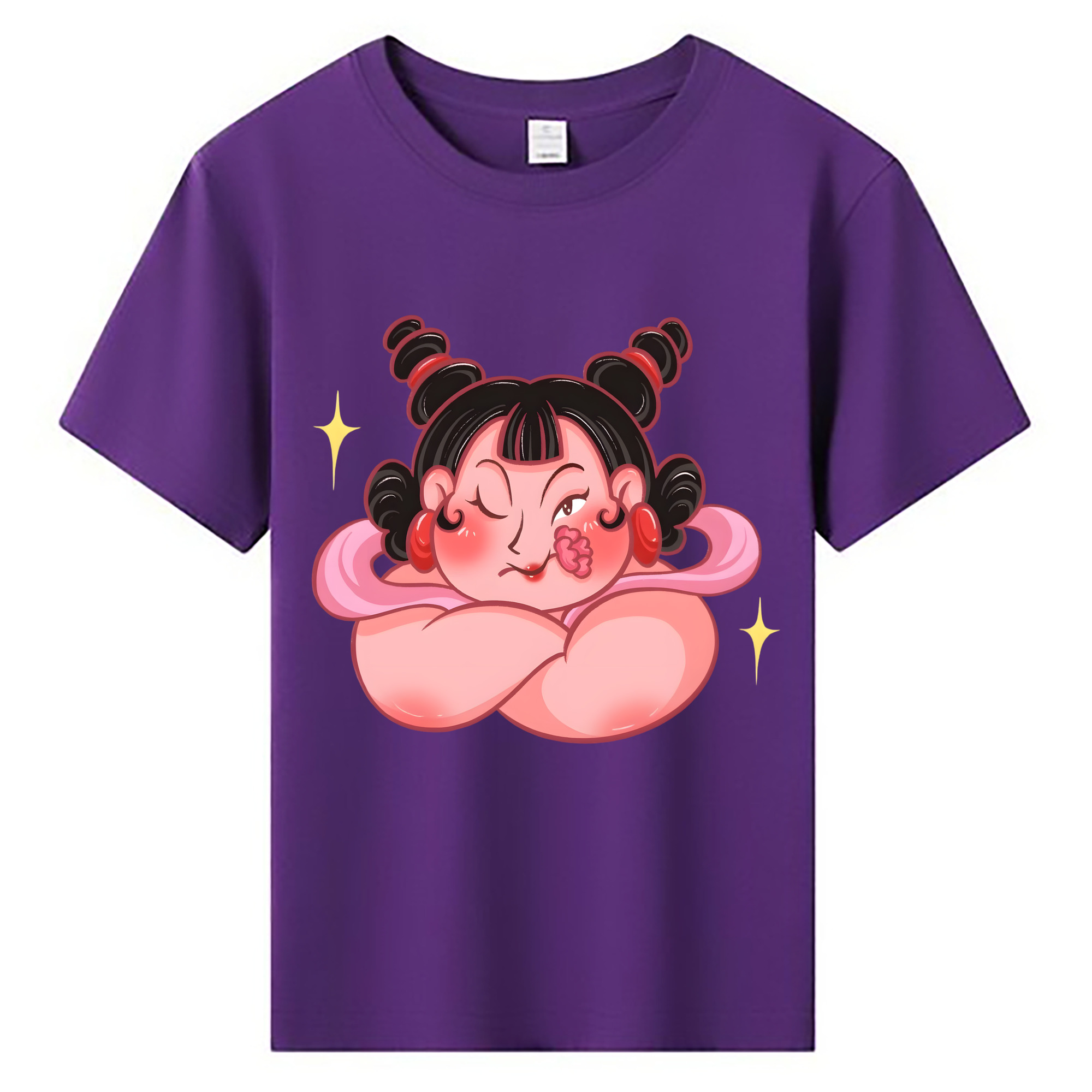 （画像用） Ne Zha 2 ナタ 魔童の大暴れ 綿100％キッズTシャツ（フロントプリント）