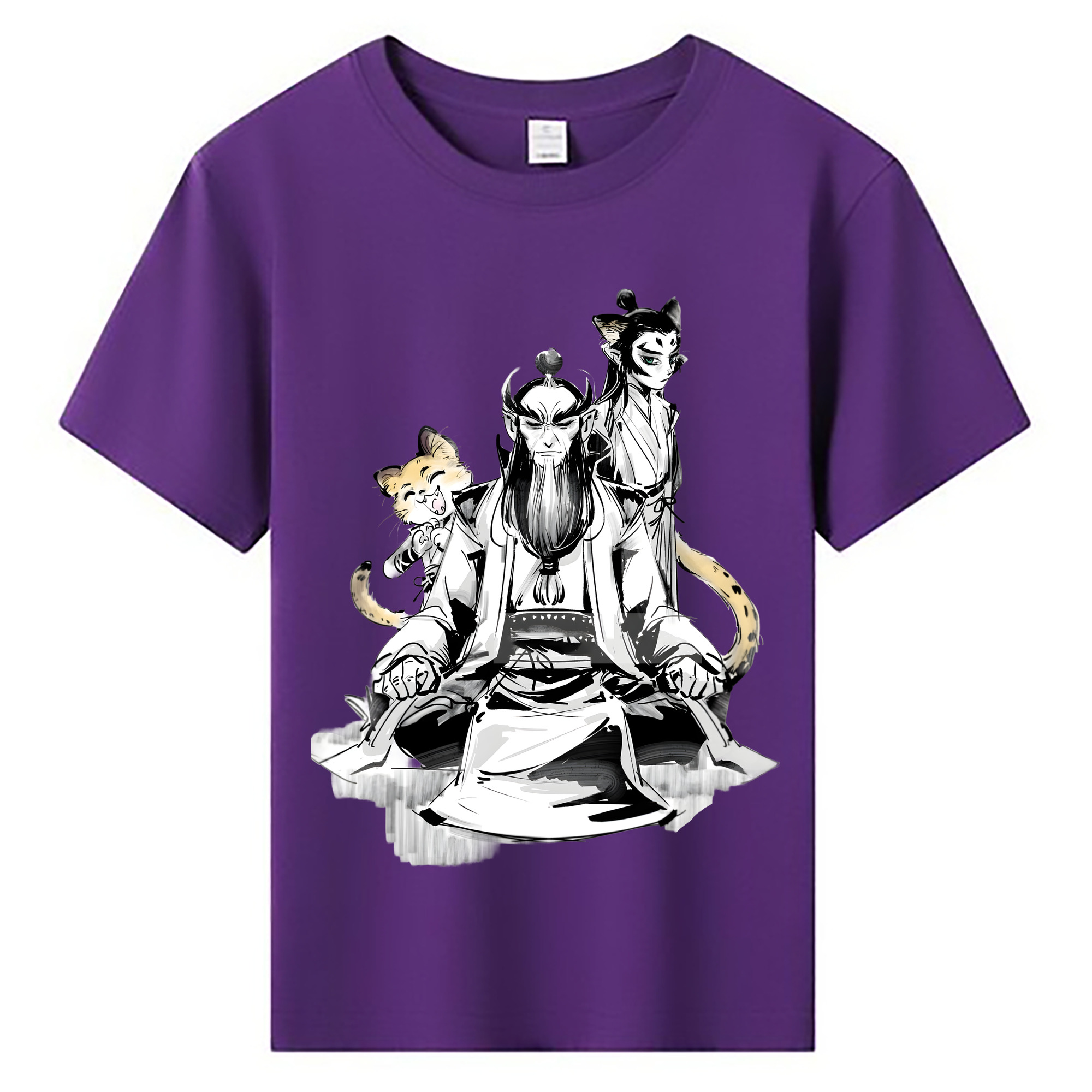 （画像用） Ne Zha 2 ナタ 魔童の大暴れ 綿100％キッズTシャツ（フロントプリント）