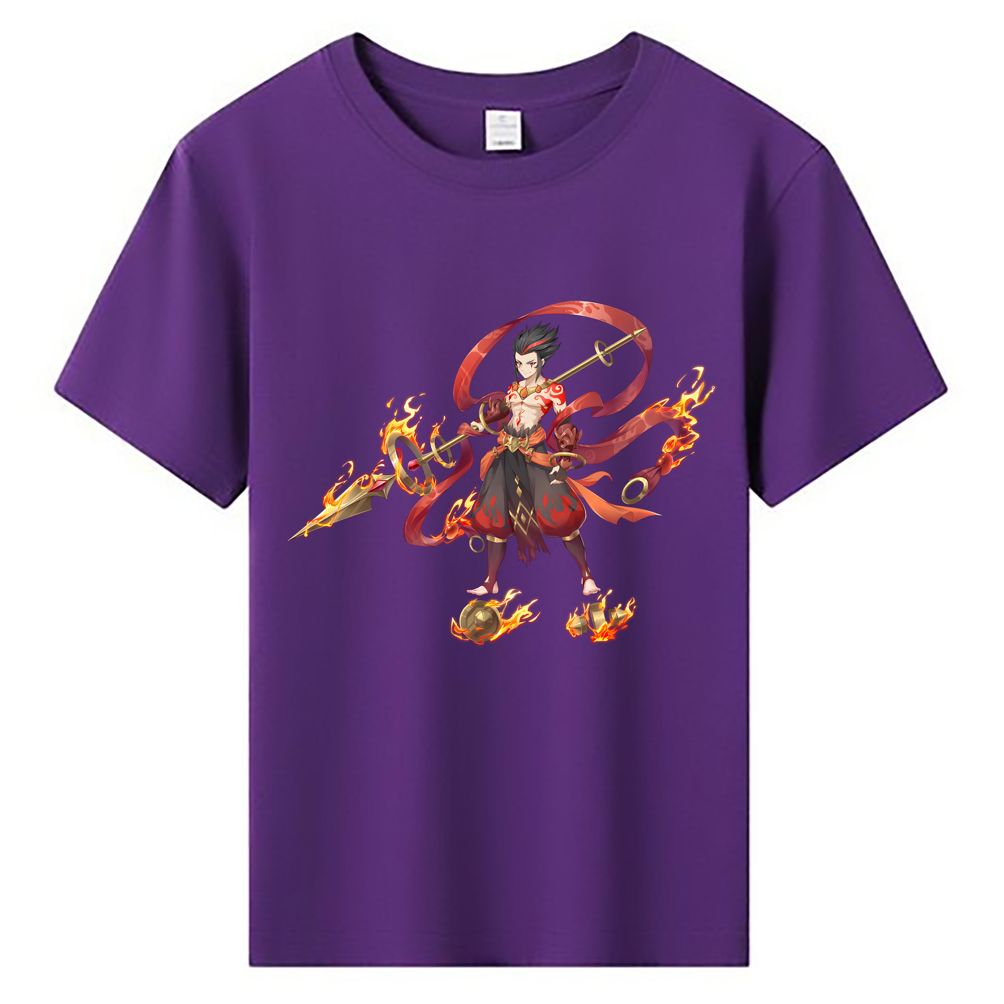（画像用） Ne Zha 2 ナタ 魔童の大暴れ 綿100％キッズTシャツ（フロントプリント）