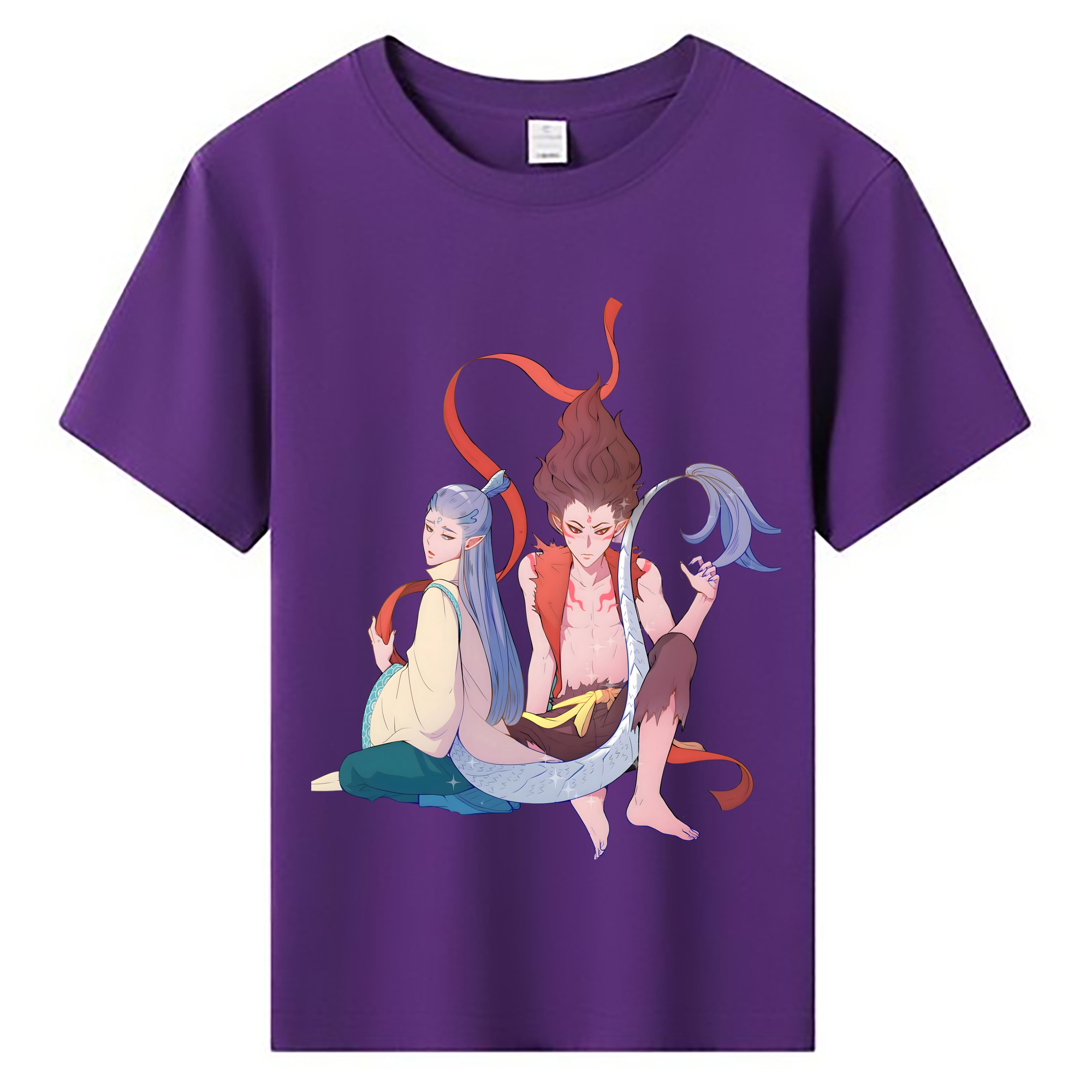 （画像用） Ne Zha 2 ナタ 魔童の大暴れ 綿100％キッズTシャツ（フロントプリント）