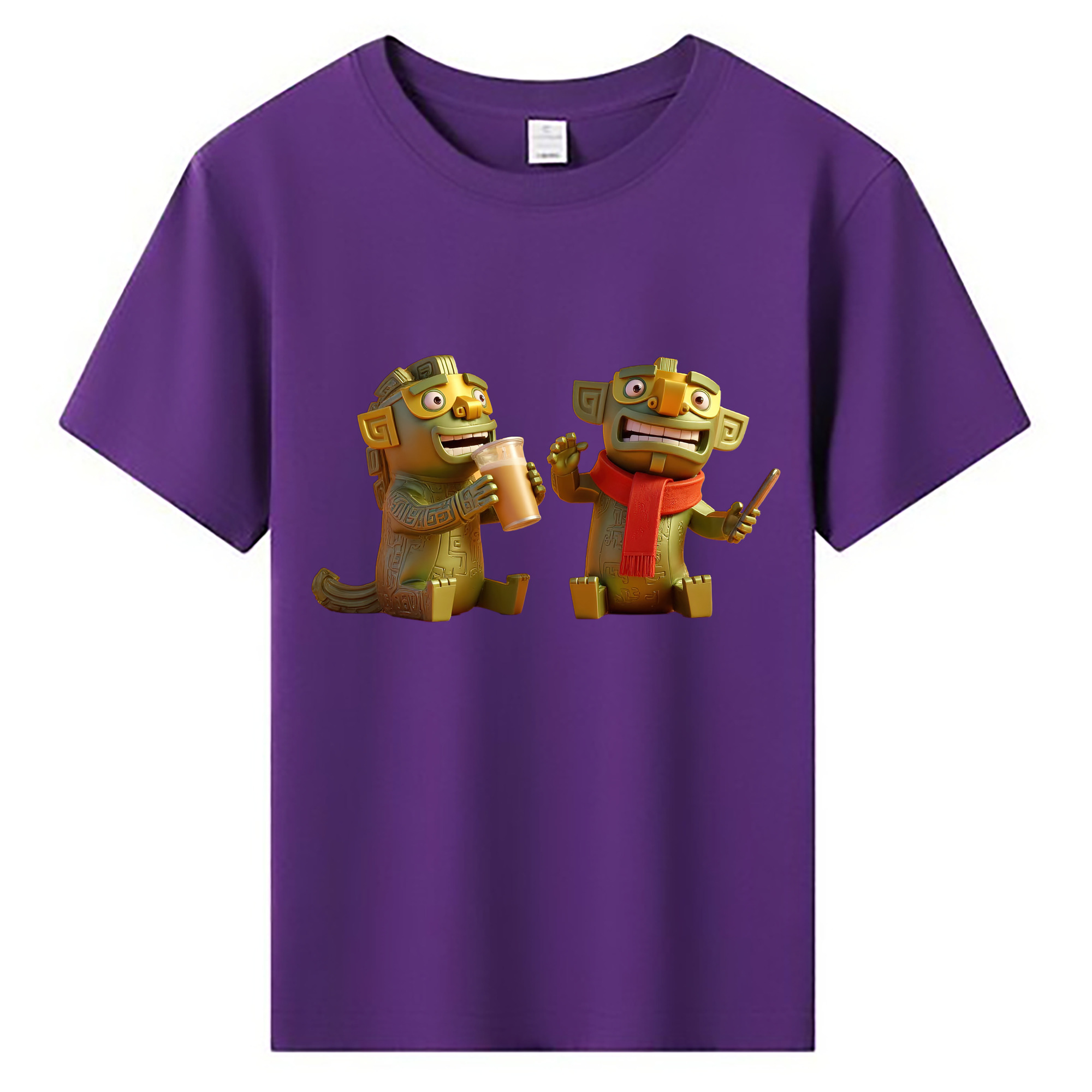 （画像用） Ne Zha 2 ナタ 魔童の大暴れ 綿100％キッズTシャツ（フロントプリント）