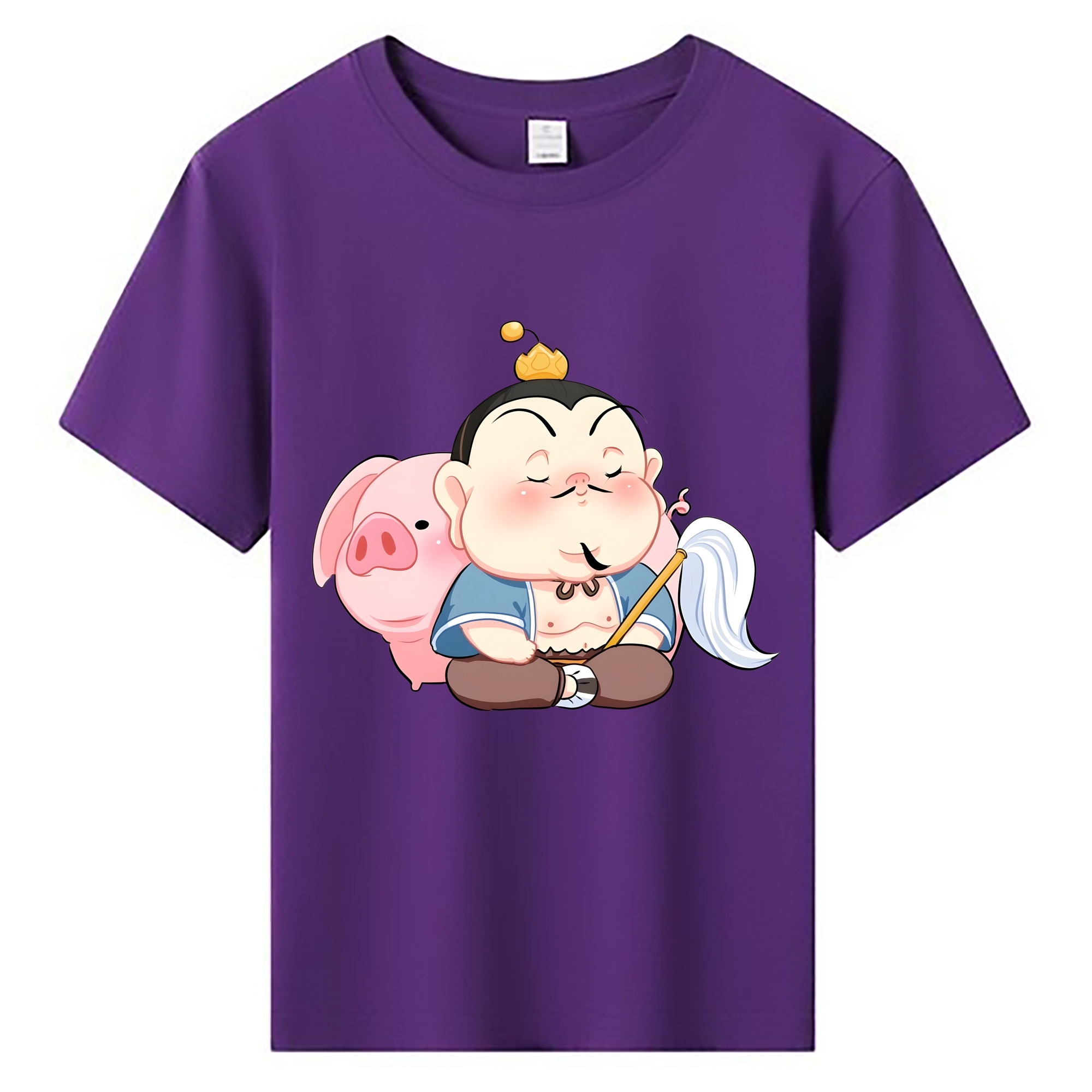 （画像用） Ne Zha 2 ナタ 魔童の大暴れ 綿100％キッズTシャツ（フロントプリント）
