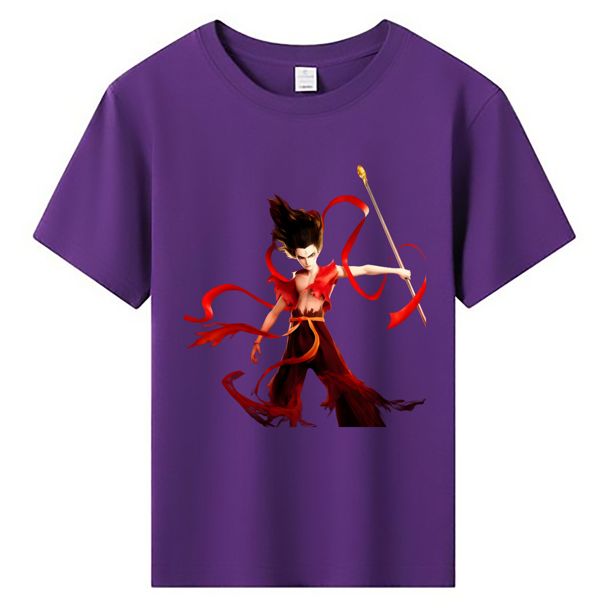 （画像用） Ne Zha 2 ナタ 魔童の大暴れ 綿100％キッズTシャツ（フロントプリント）