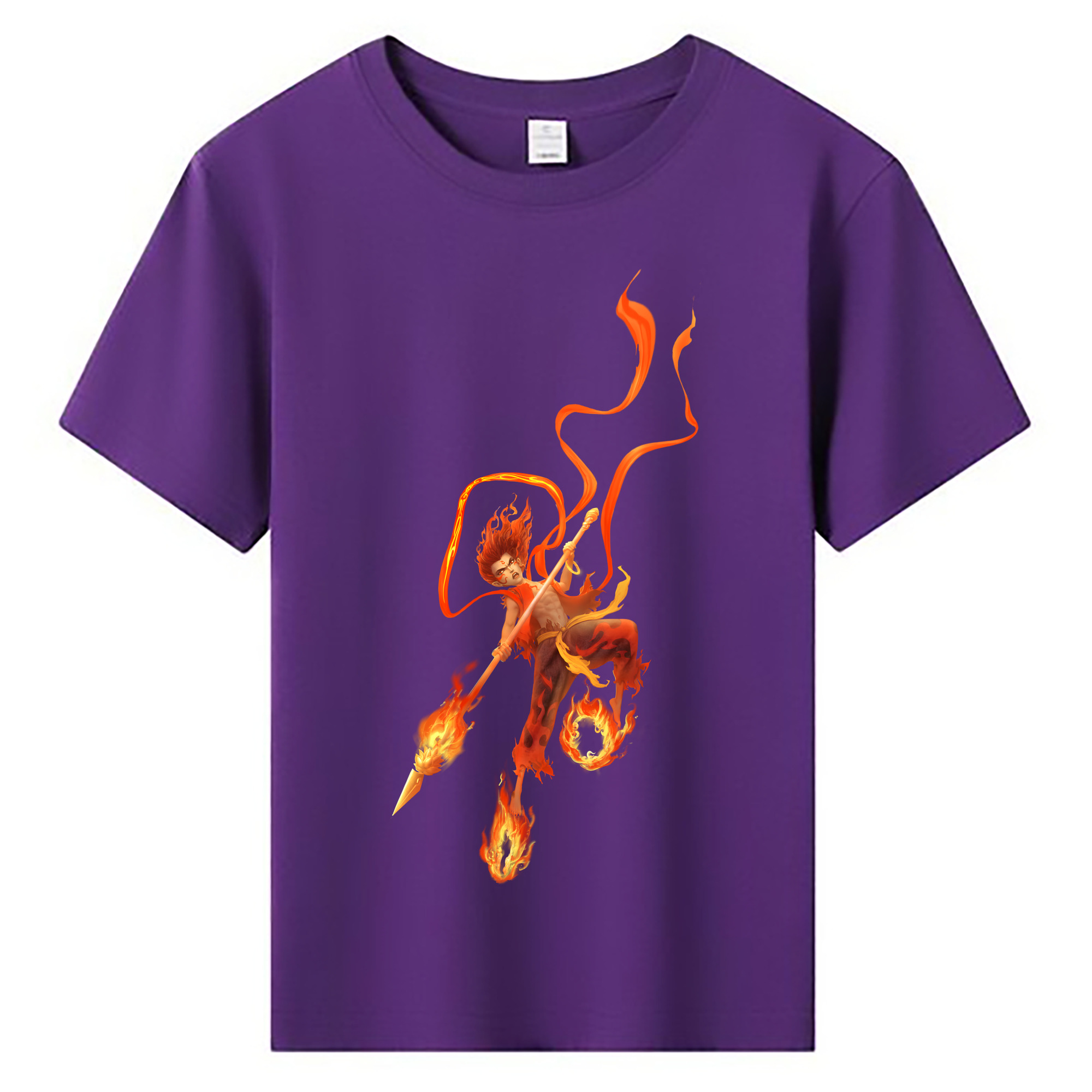 （画像用） Ne Zha 2 ナタ 魔童の大暴れ 綿100％キッズTシャツ（フロントプリント）