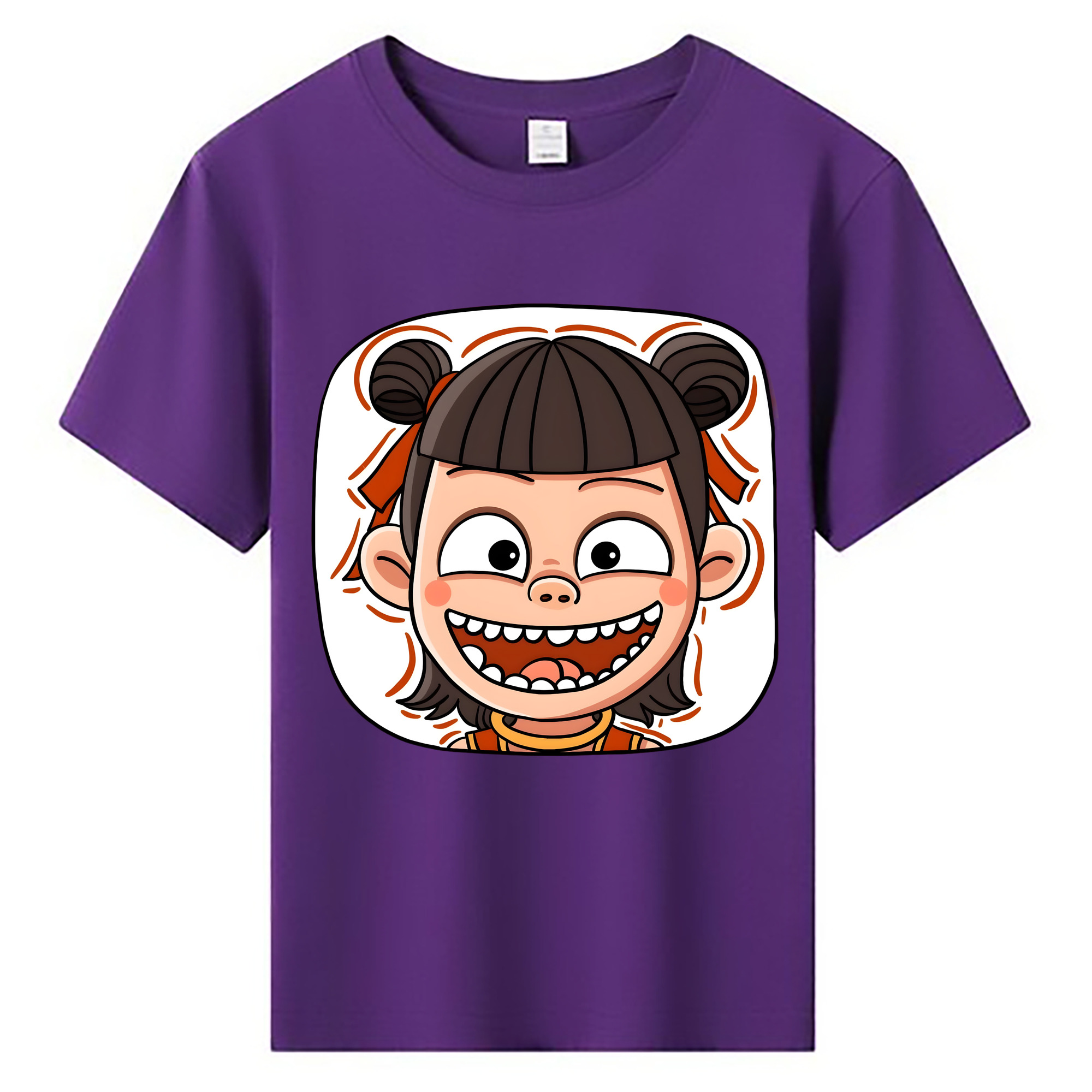 （画像用） Ne Zha 2 ナタ 魔童の大暴れ 綿100％キッズTシャツ（フロントプリント）