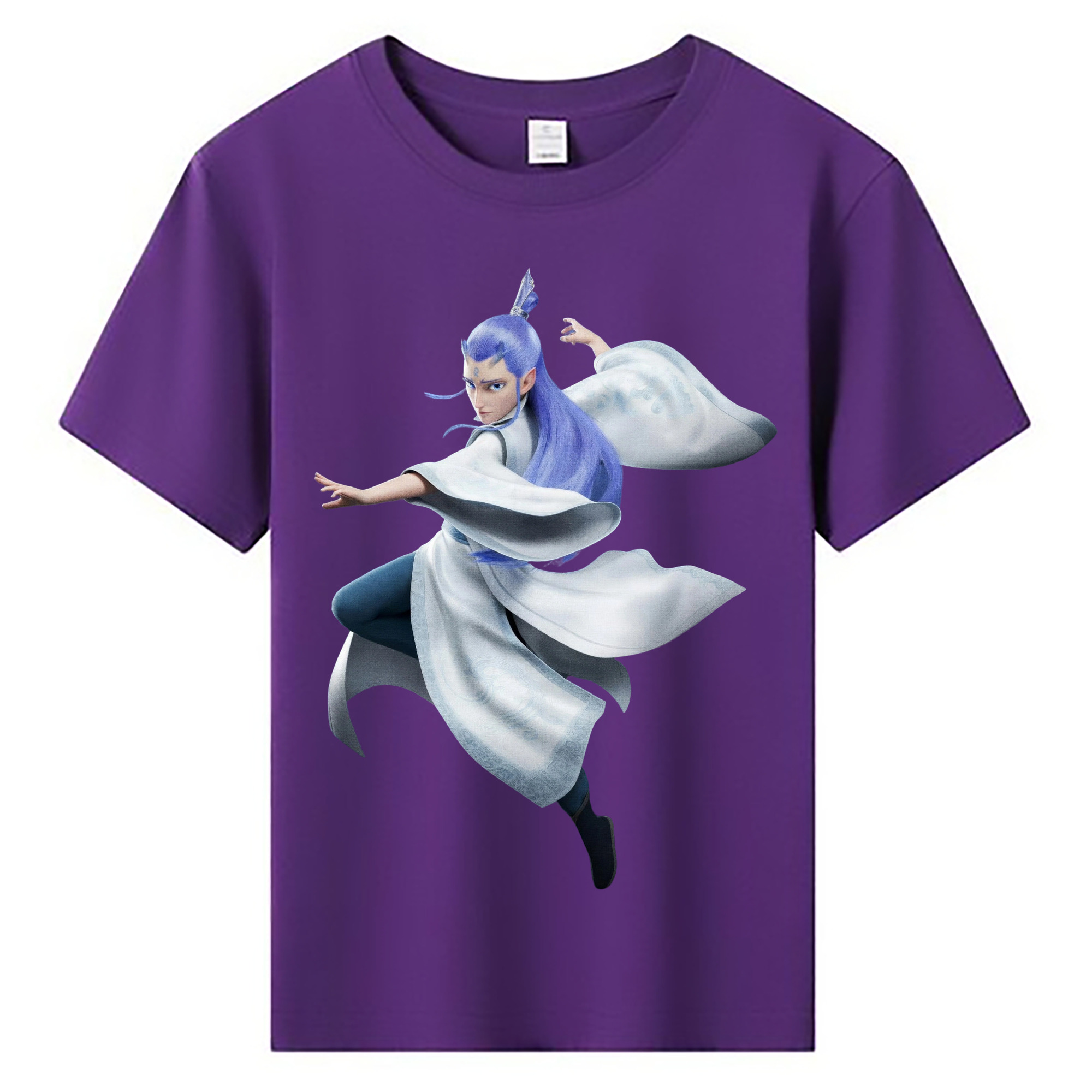 （画像用） Ne Zha 2 ナタ 魔童の大暴れ 綿100％キッズTシャツ（フロントプリント）