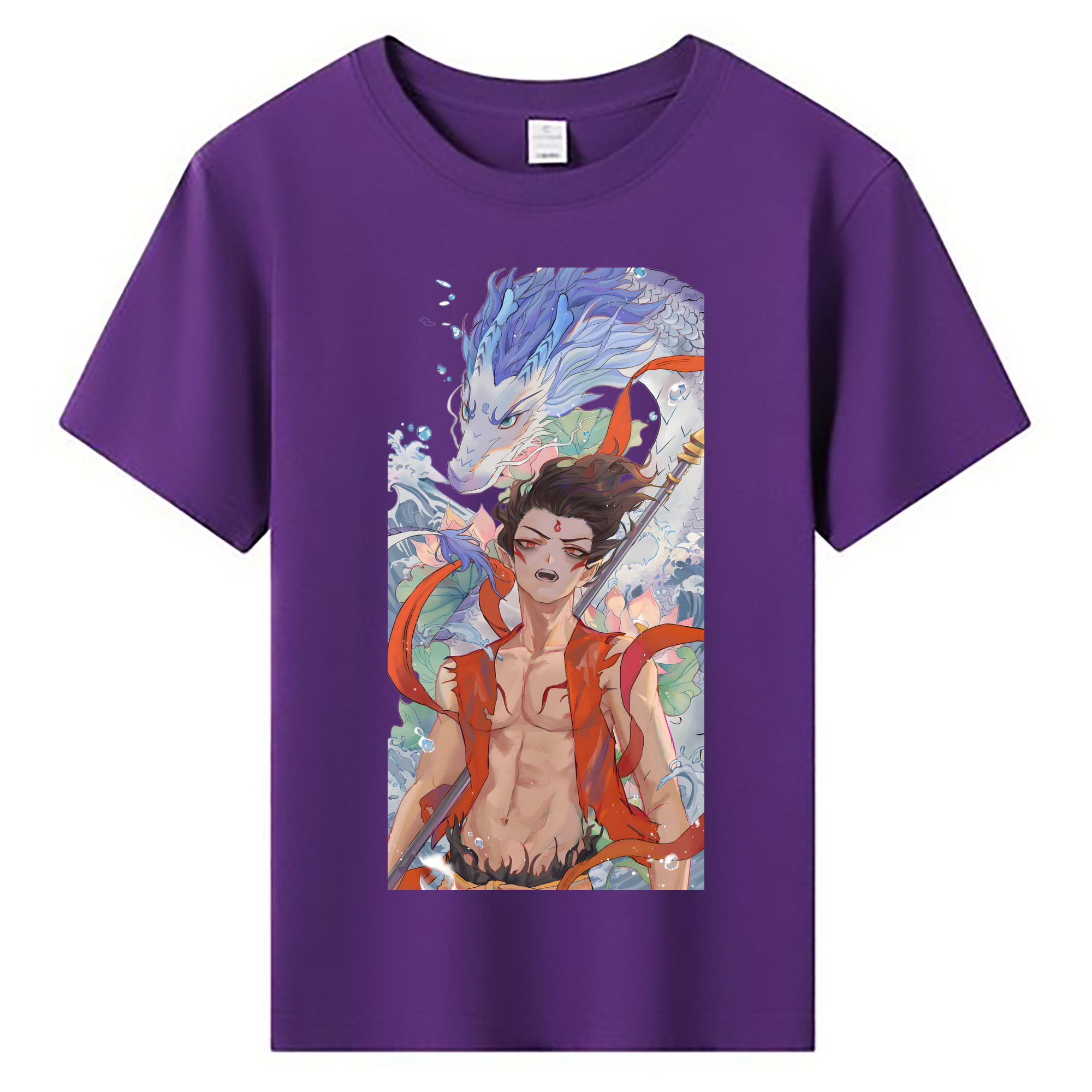 （画像用） Ne Zha 2 ナタ 魔童の大暴れ 綿100％キッズTシャツ（フロントプリント）