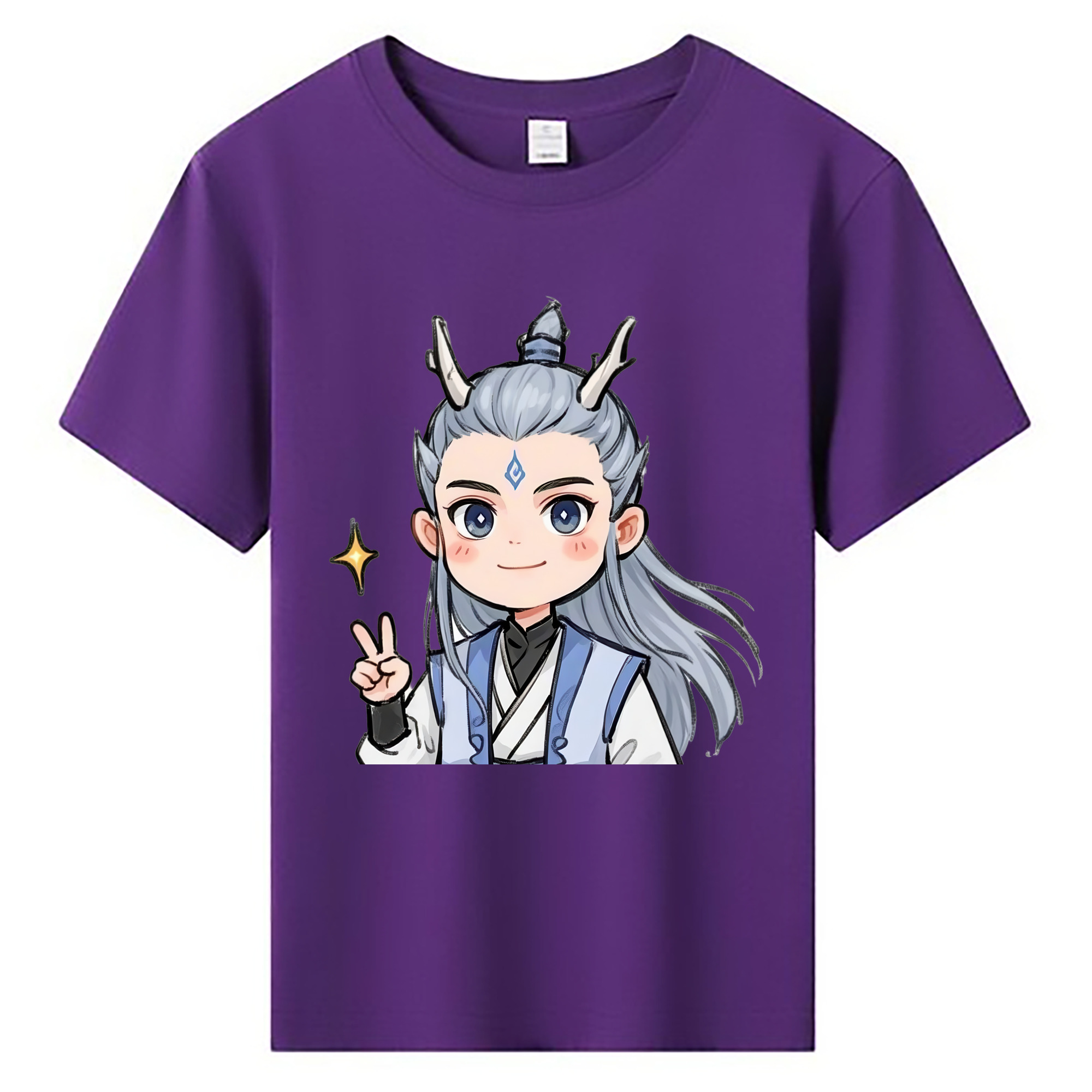 （画像用） Ne Zha 2 ナタ 魔童の大暴れ 綿100％キッズTシャツ（フロントプリント）
