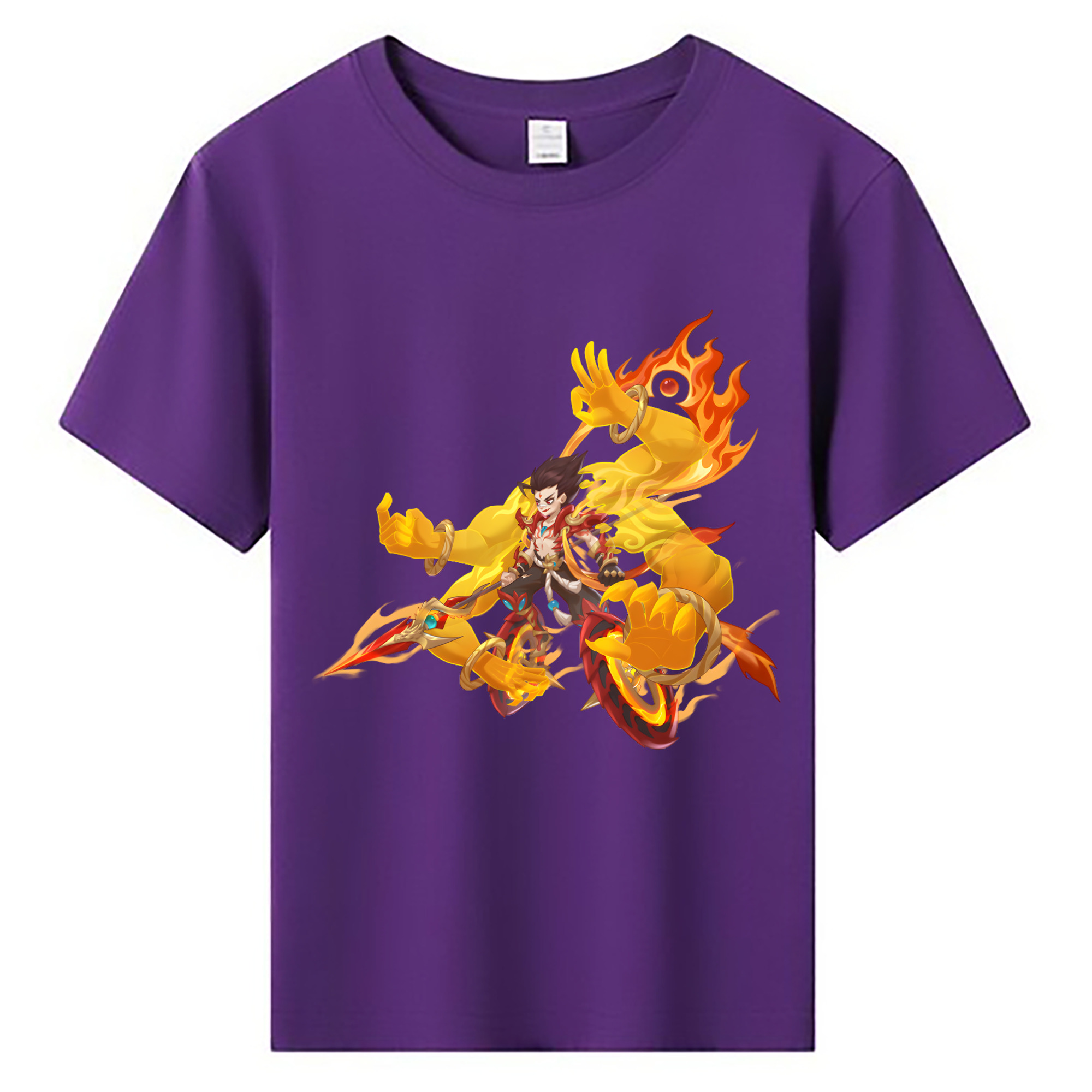 （画像用） Ne Zha 2 ナタ 魔童の大暴れ 綿100％キッズTシャツ（フロントプリント）