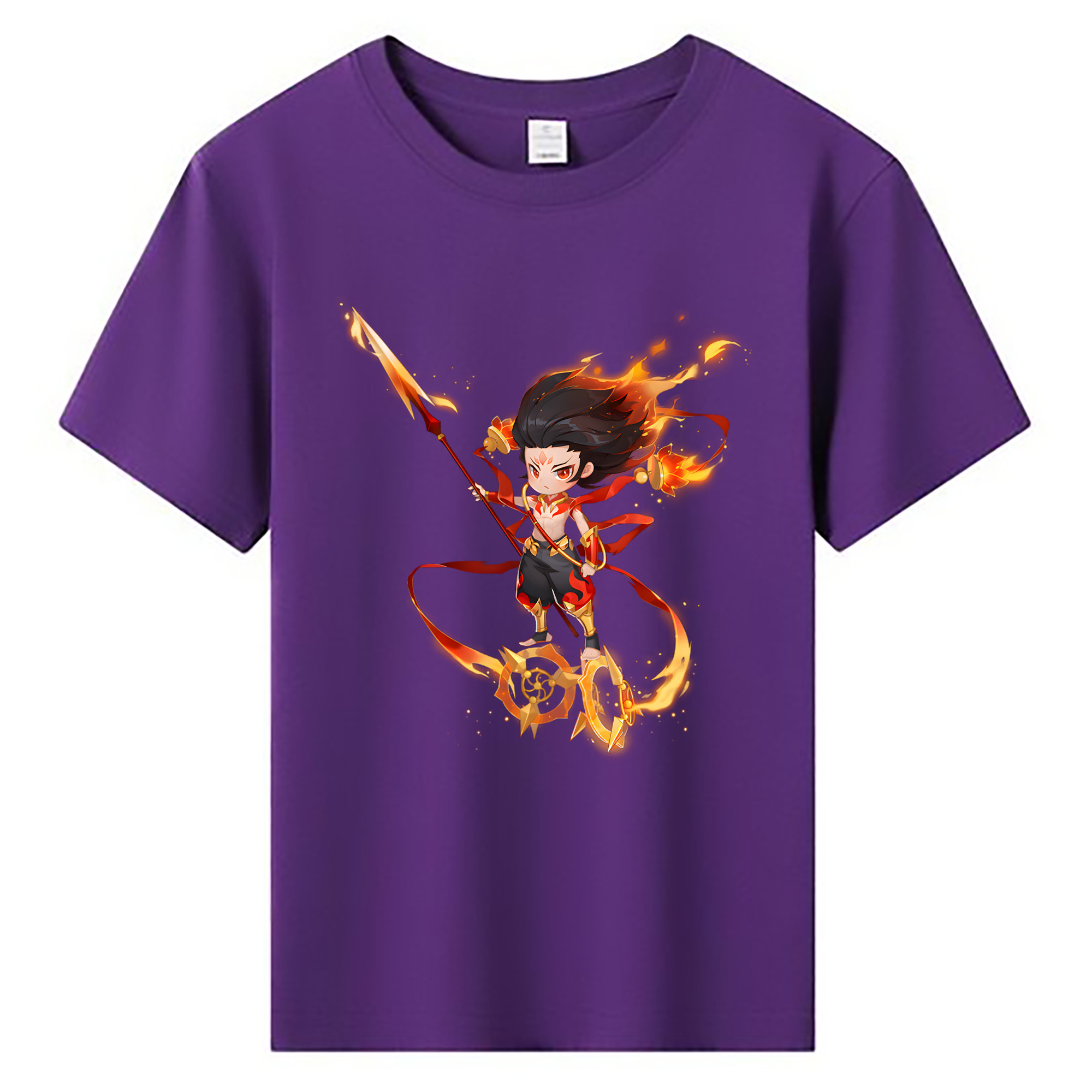 （画像用） Ne Zha 2 ナタ 魔童の大暴れ 綿100％キッズTシャツ（フロントプリント）