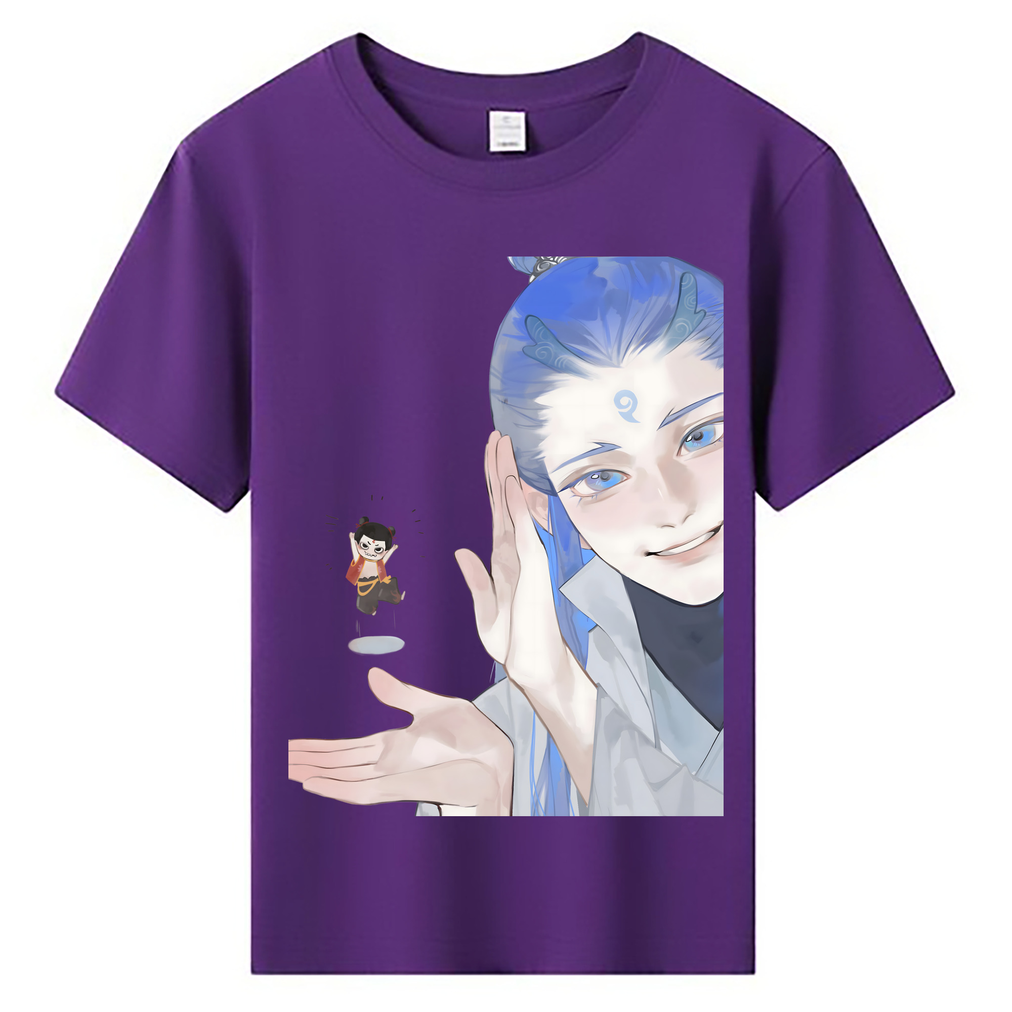 （画像用） Ne Zha 2 ナタ 魔童の大暴れ 綿100％キッズTシャツ（フロントプリント）
